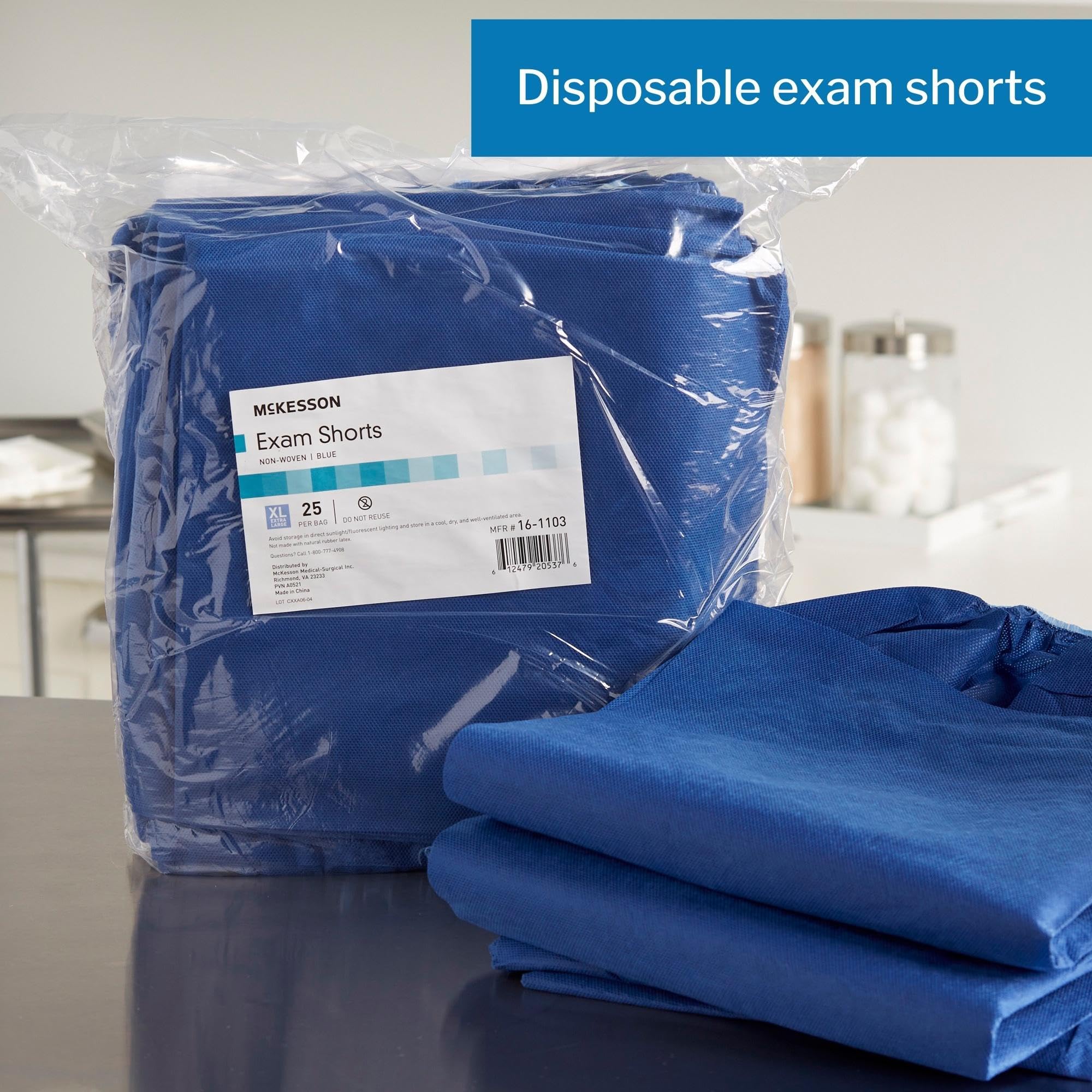 McKesson Disposable Patient Exam Shorts - Non-Woven Material, Elastic Waist (38