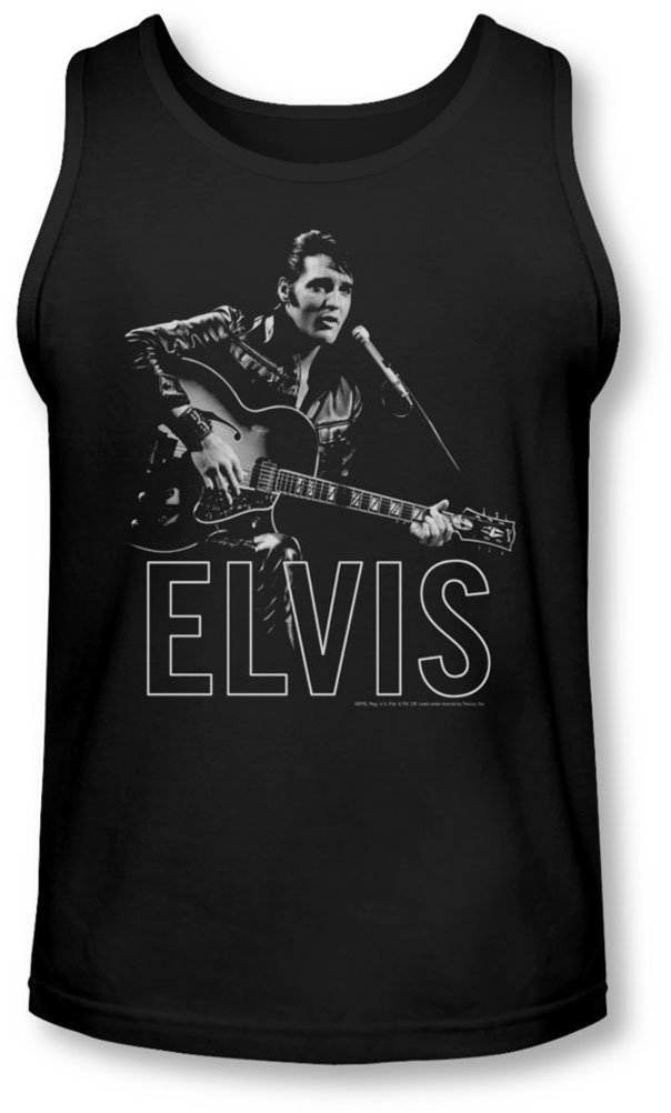 Elvis Presley Mens Guitar Tank Top - Vintage Rock Music T-Shirt for Concerts & Casual Wear