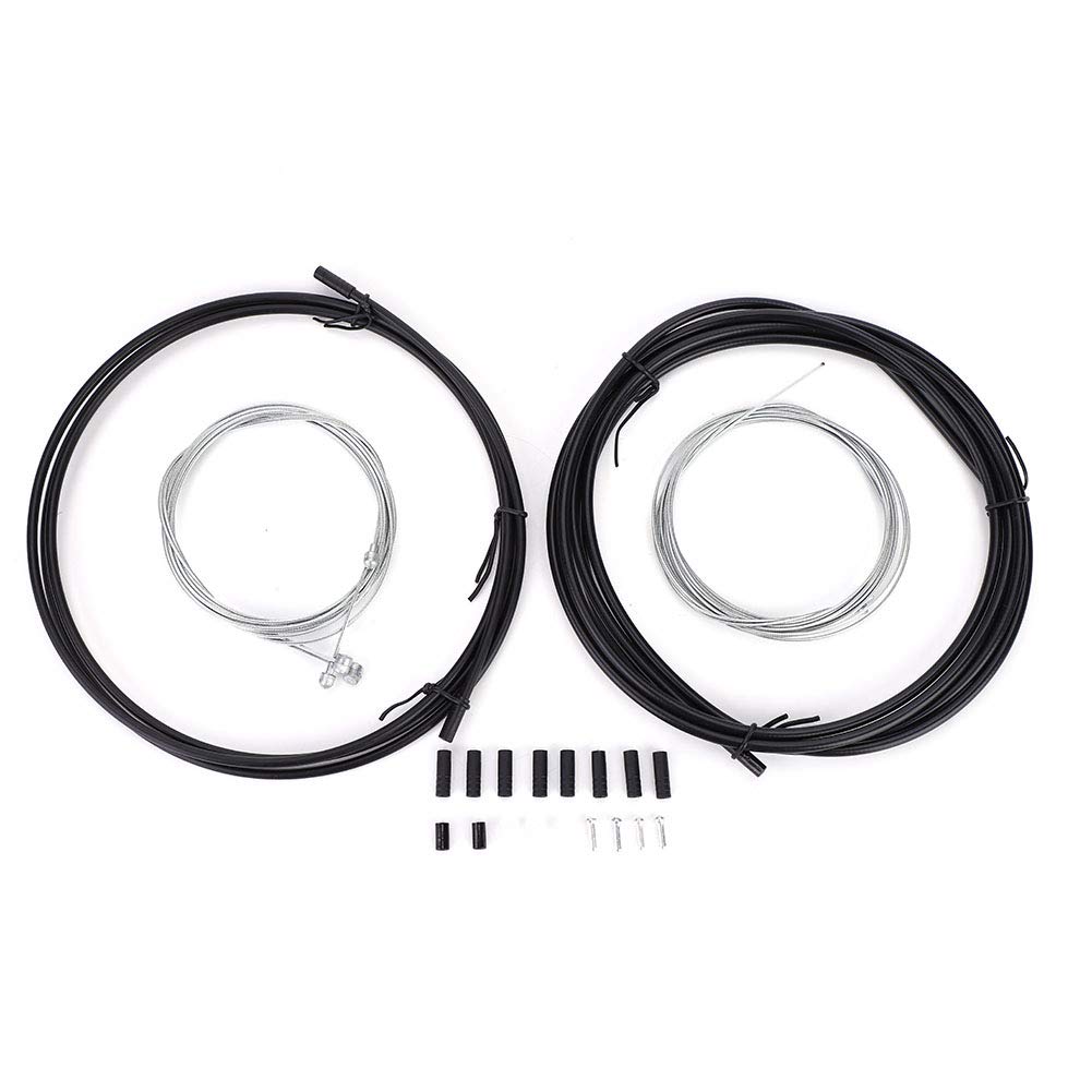 Bnineteenteam Bike Shift Derailleur Cable & Brake Cable Set - Durable MTB/Road Bike Gear Shifter Cables (Black) - Perfect for Mountain Biking & Road Cycling Maintenance