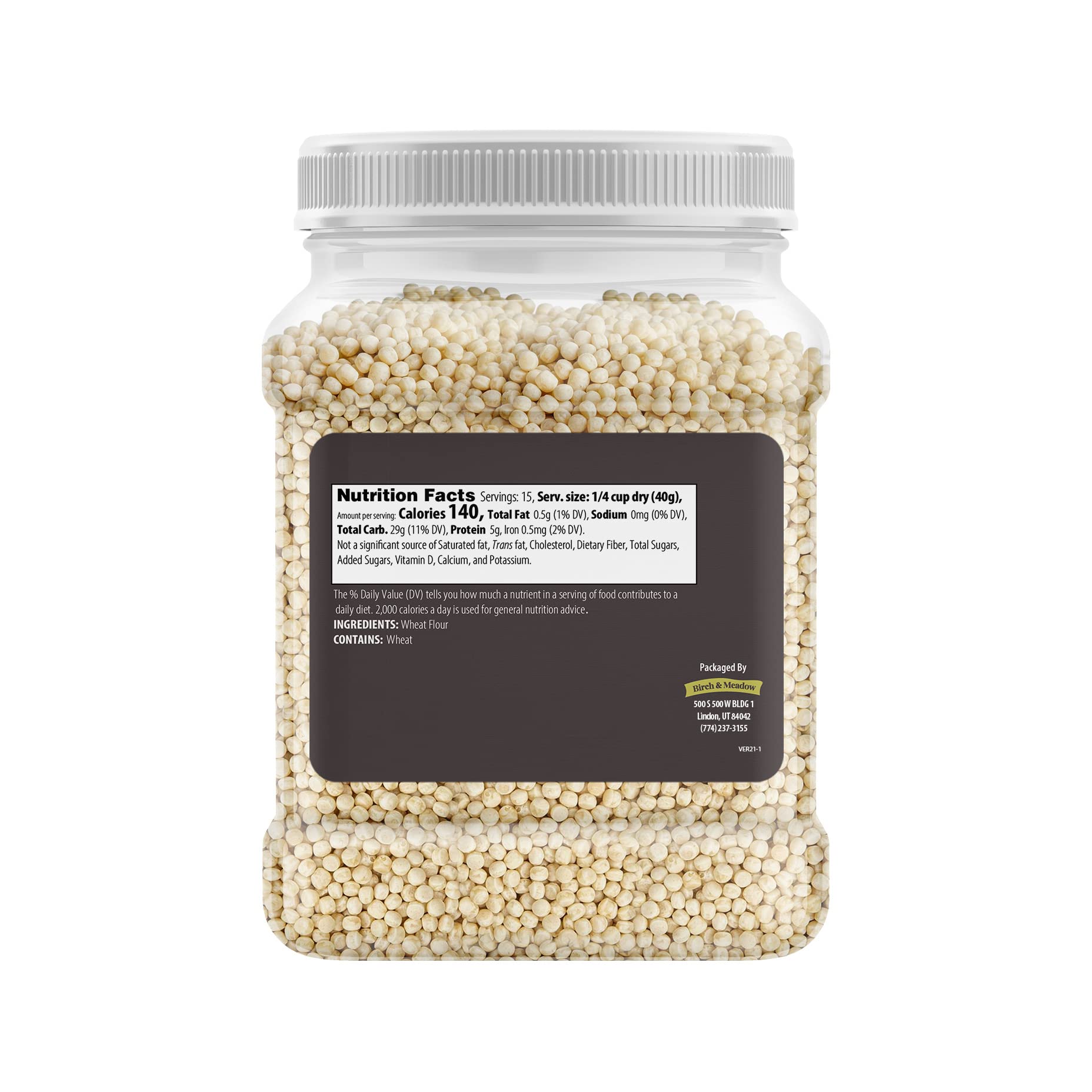 Premium Israeli Couscous by Birch & Meadow - 4 Cups for Salads, Pasta Dishes & Healthy Meals | Perfect for Mediterranean Cuisine, Meal Prep & Gourmet Cooking