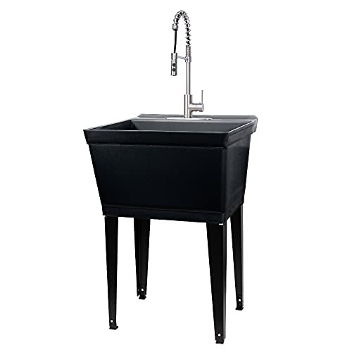 Black Tub, Stainless Steel Faucet