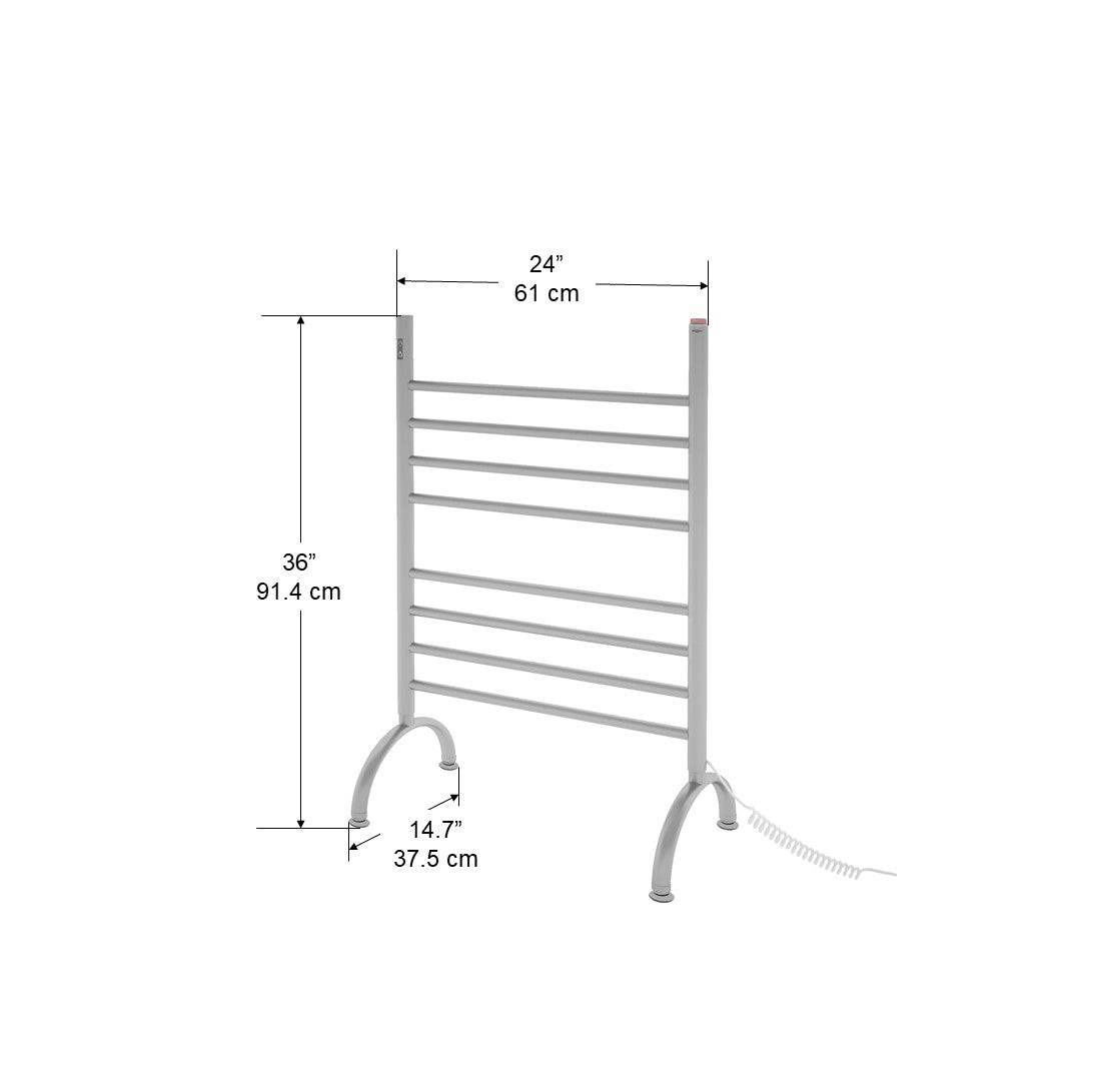 Essentia OBT 8 Bar Brushed Stainless Steel Wall Mounted Towel Warmer with Built-in Timer - Perfect for Bathrooms, Spas & Luxury Homes