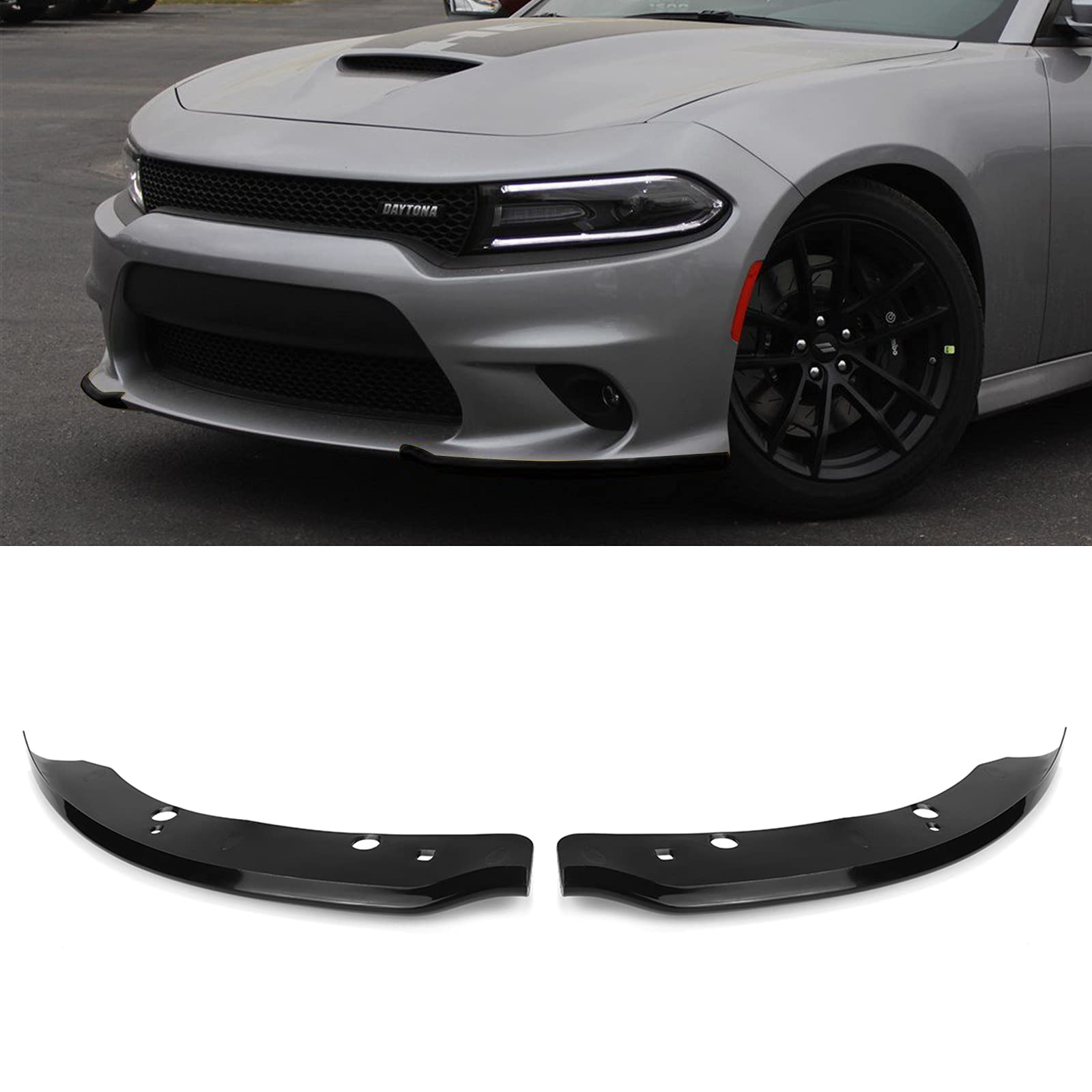 2015-2022 Dodge Charger Scat Pack/SRT Front Bumper Lip Splitter Protector - Black Replacement Part | Perfect for Performance Upgrades & Street Racing Protection