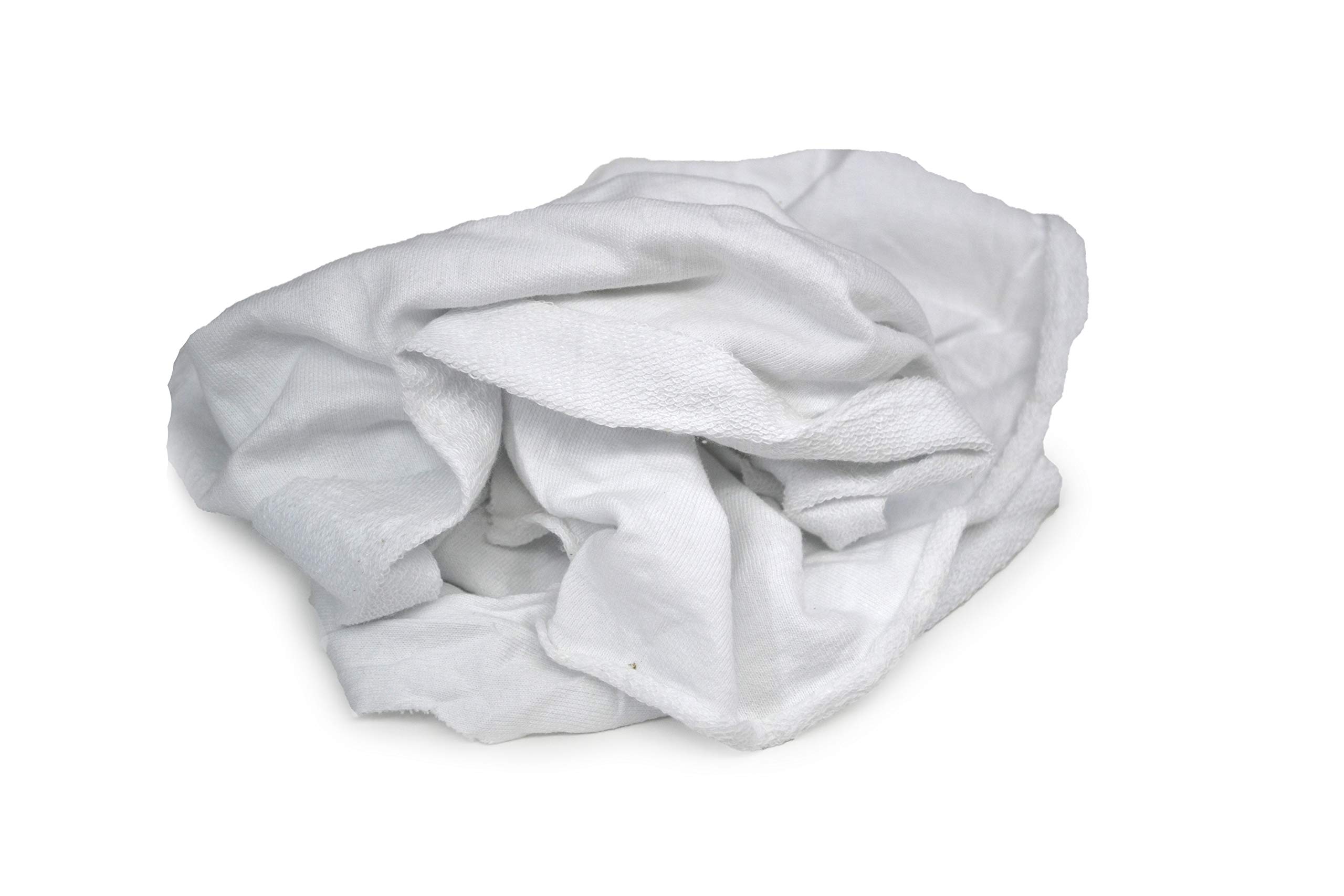 99302 100% Cotton White T-Shirt Knit Rags - 50 lb Bulk Box | Perfect for Cleaning, Crafts & DIY Projects