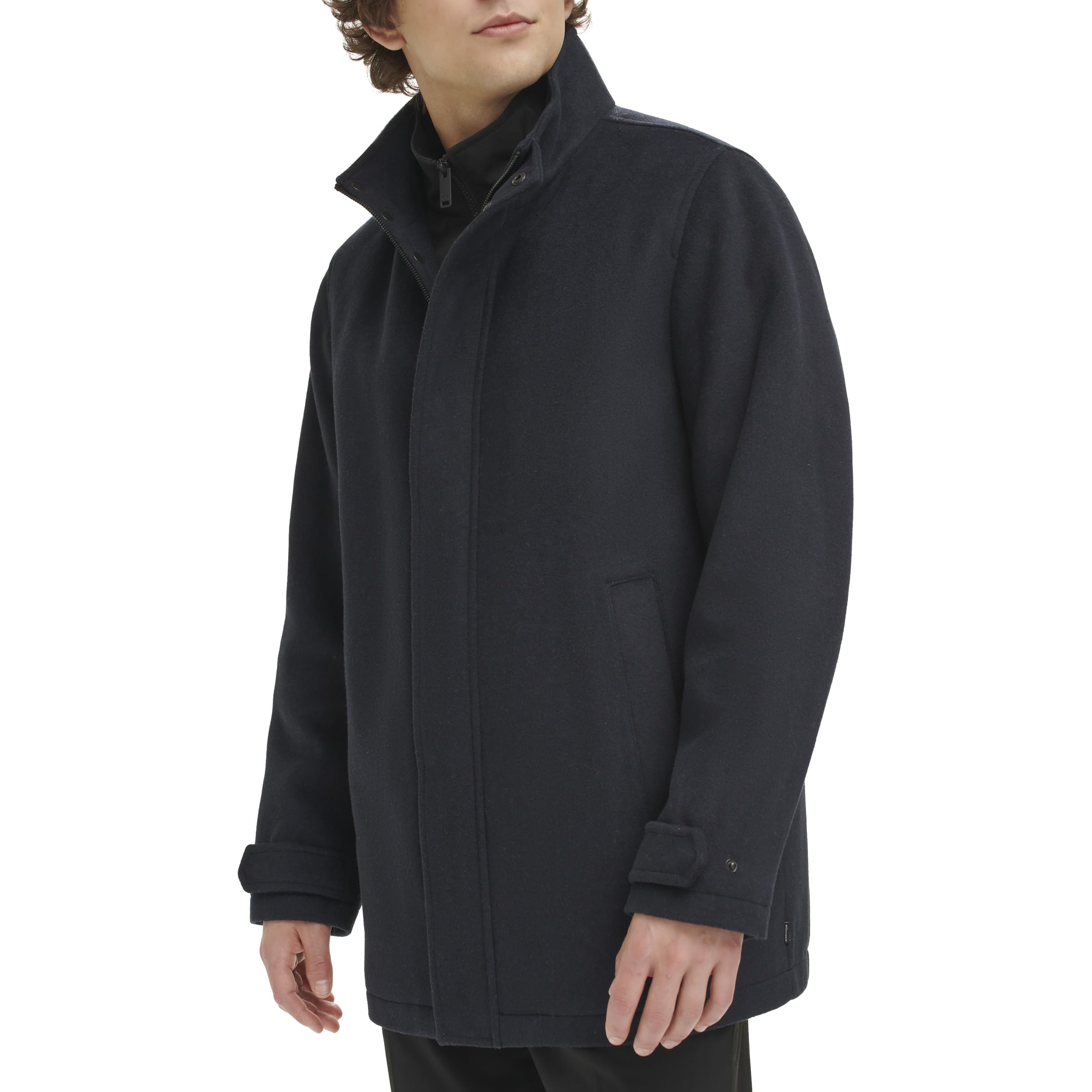 DOCKERS Men's Wool Melton Duffle Coat with Two Pockets - Winter Warm Overcoat for Casual & Business Wear - Perfect for Office, Travel and Outdoor Activities