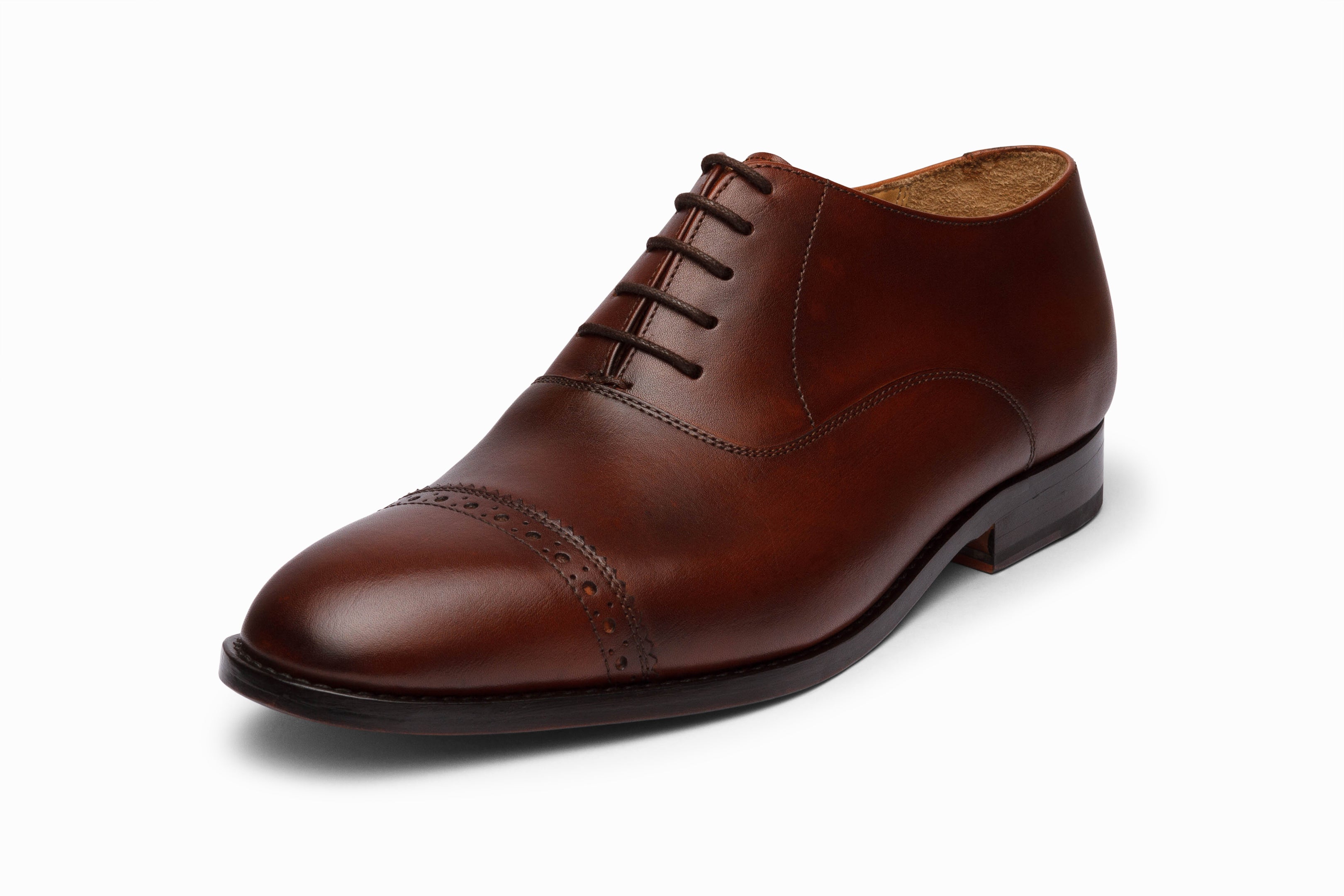 Stylish Brown Quarter Brogue Oxford Shoes for Men - Perfect for Business, Formal Events & Office Wear