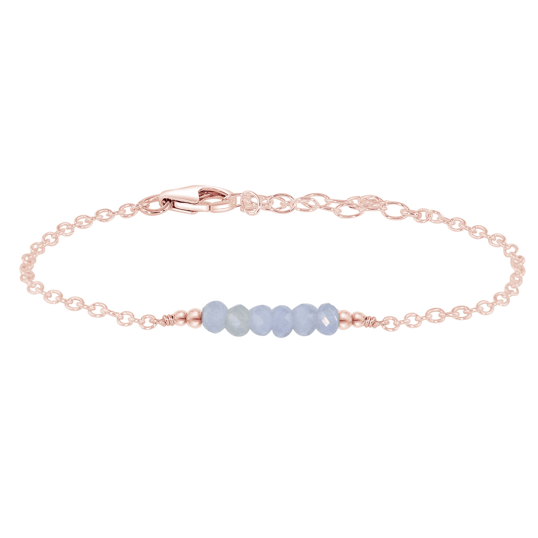Sparkling Blue Lace Agate Gemstone Faceted Bead Bar Bracelet for Women - Handmade Adjustable Healing Crystal Jewelry for Meditation, Yoga & Spiritual Gifts