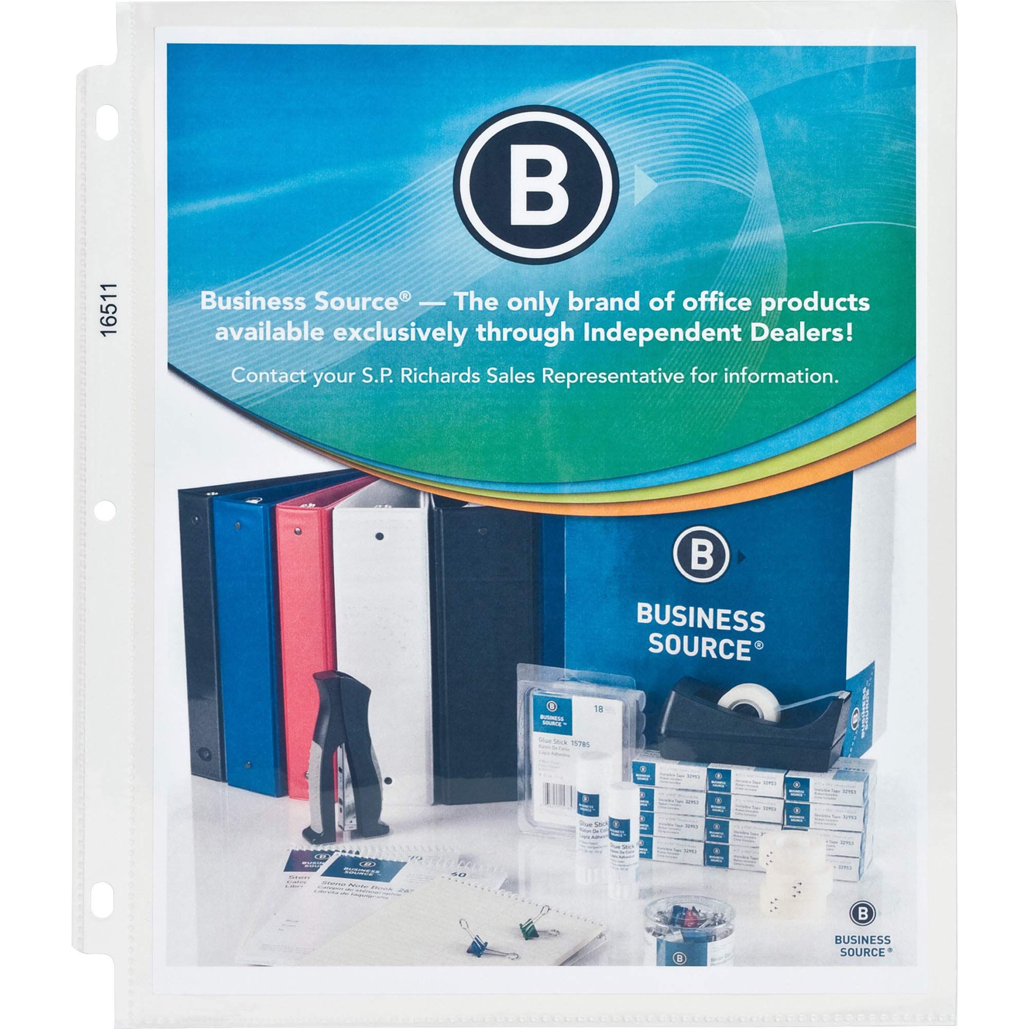 Business Source BSN16511CT Top-Loading Poly Sheet Protectors - 100 Pack, Letter Size 8.5