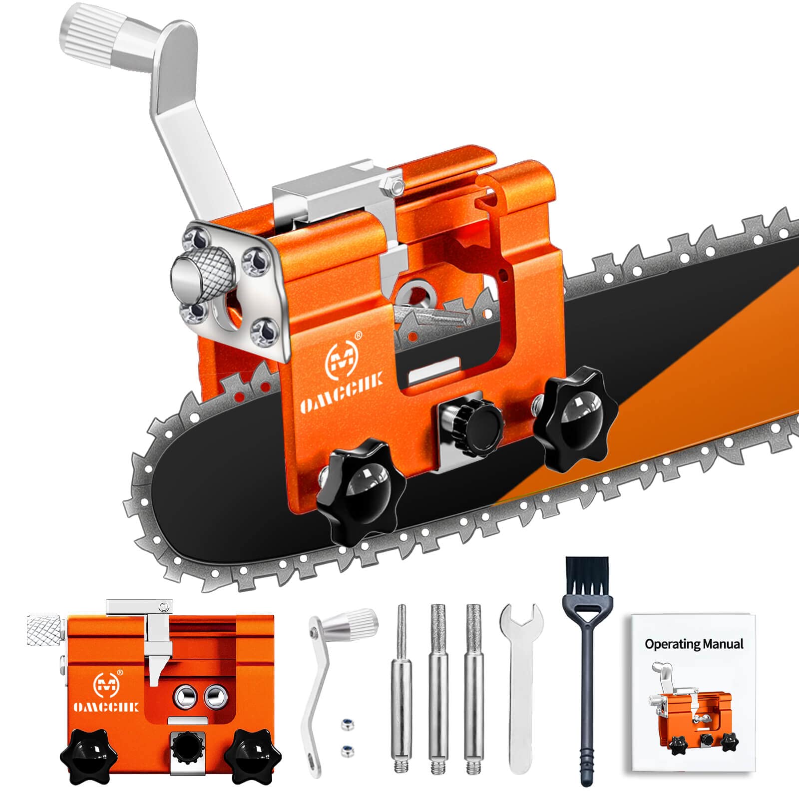 Chainsaw Sharpener Kit - Manual Teeth Sharpener with Grinding Stone for Gas/Electric Saws - Perfect for Outdoor Wood Cutting