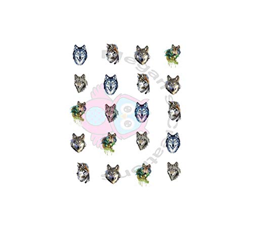 Wolf Waterslide Nail Art Decals #4 - Premium DIY Nail Stickers for Gel & Acrylic Nails - Perfect for Salon, Home Manicures & Party Nail Designs