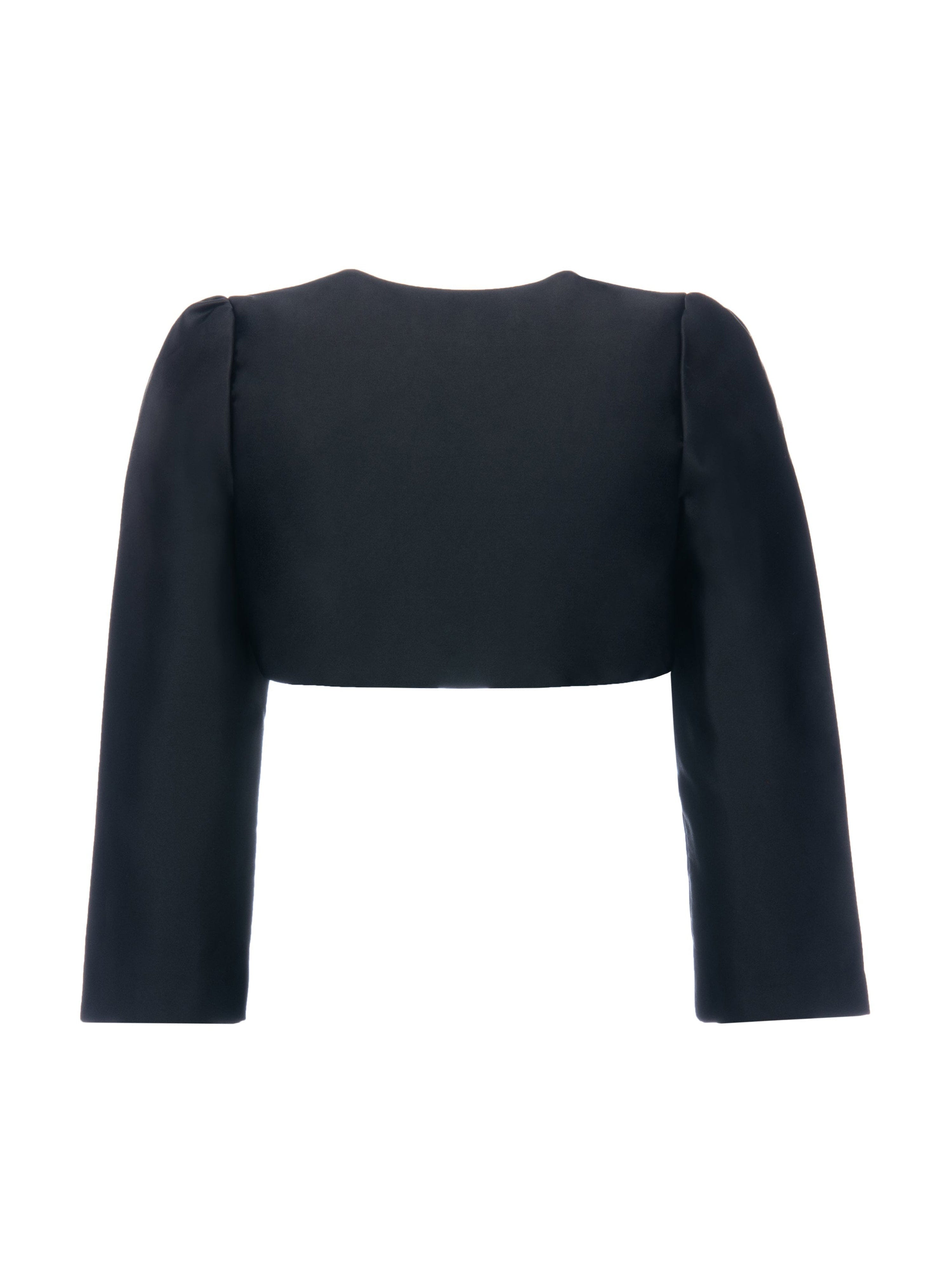 Black Cropped Satin Cardigan for Women - Elegant Short Sleeve Open Front Shrug - Perfect for Summer Evenings, Date Nights & Office Wear