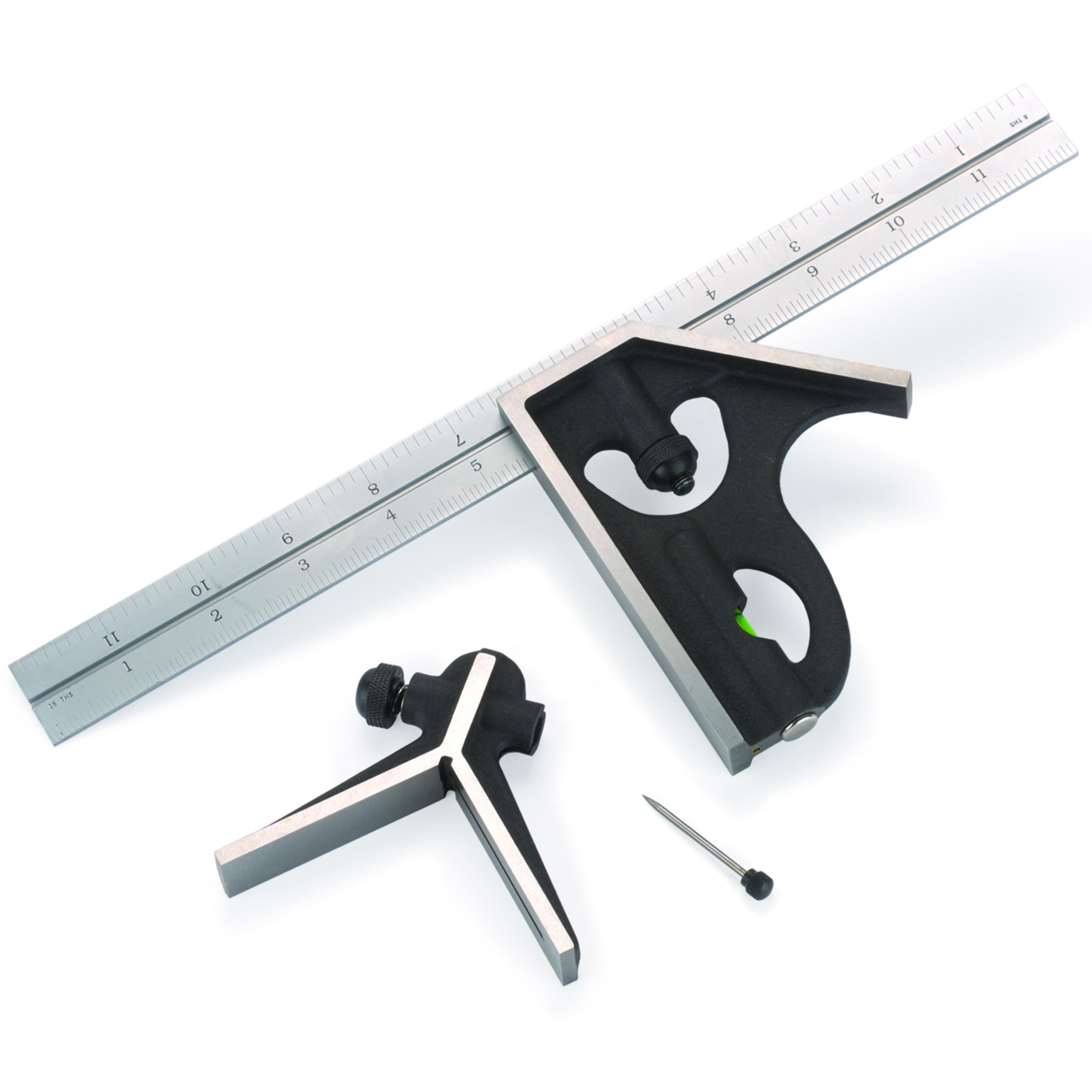 Pinnacle 12-Inch Combination Square Set (3-Piece) - Precision Measuring Tool for Woodworking, Metalworking & DIY Projects