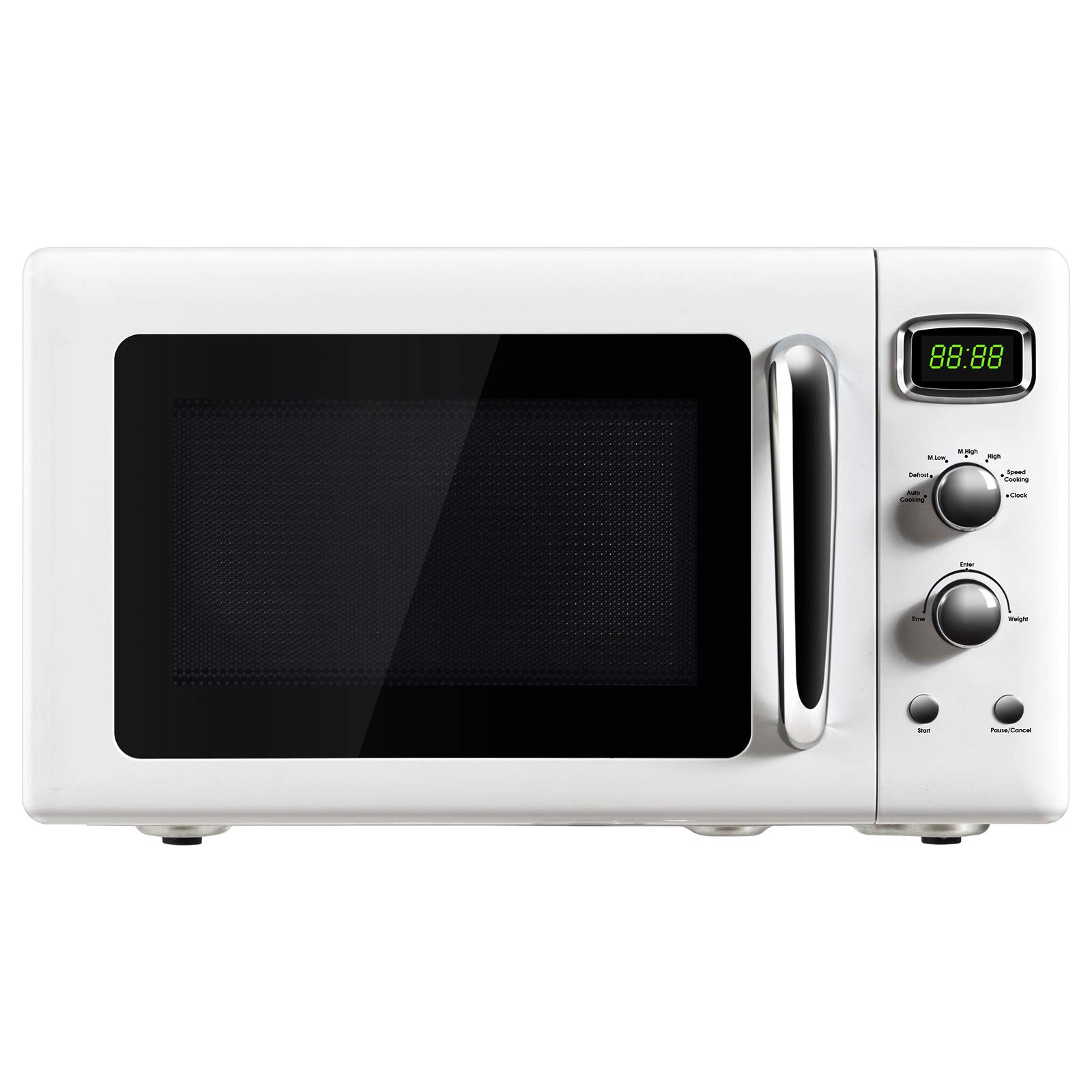 ARLIME Retro Microwave Oven - 900W Compact Countertop Microwave with Defrost, Auto Cook & Child Lock | 0.9 Cu.Ft Stainless Steel Interior, LED Display & Easy-Clean Design | Perfect for Dorms, Offices & Small Kitchens | ETL Certified