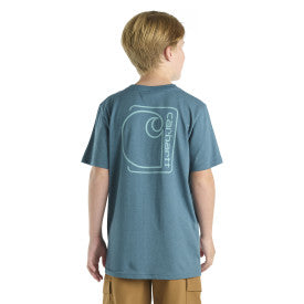 Youth Boys Short Sleeve Pocket Graphic T-Shirt - Real Teal Heather | Casual Summer Outfit & Playtime Essential