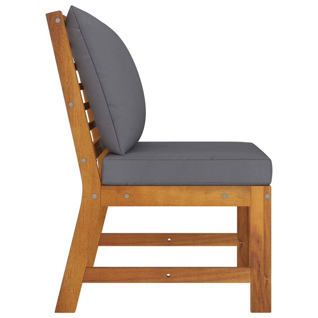 All-Weather Solid Acacia Wood Outdoor Patio Chairs - Dark Gray Cushioned Porch, Garden & Backyard Dining Furniture - Perfect for Relaxing, Entertaining & Outdoor Dining