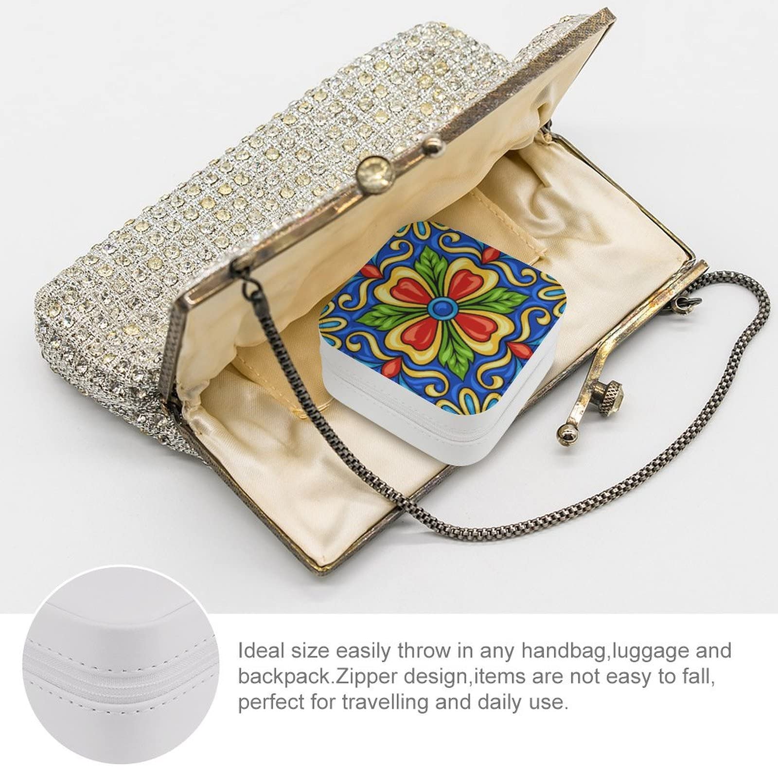 Elegant PU Leather Jewelry Box for Women - Portable Travel Jewelry Organizer with Storage Compartments for Rings, Earrings, Necklaces & Bracelets - Perfect for Home, Travel and Gift Giving