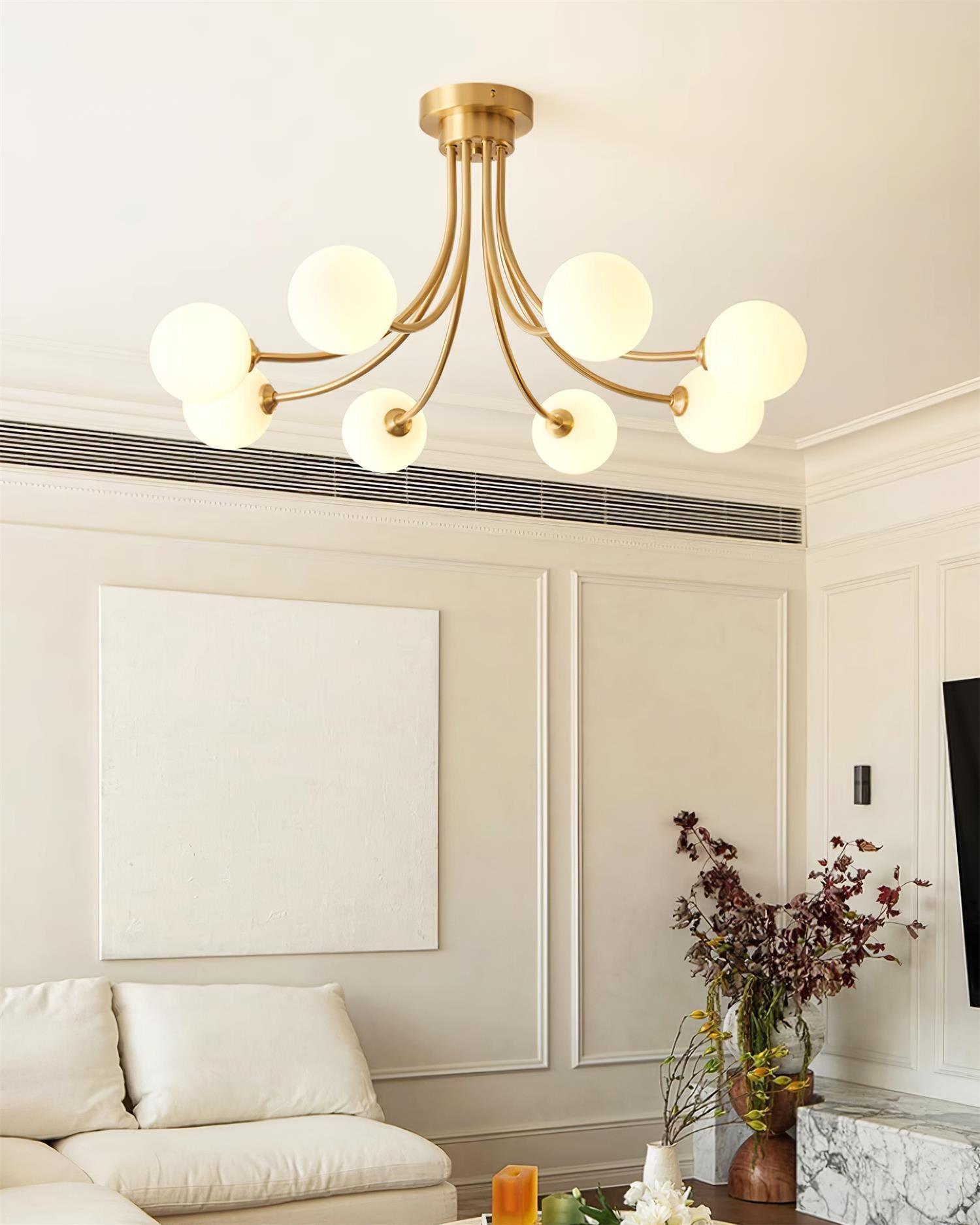 Patrizio Modern Globe Ceiling Light Fixture - Elegant Crystal Glass Pendant Lighting for Living Room, Bedroom & Dining Room | Perfect for Home Decor and Interior Design