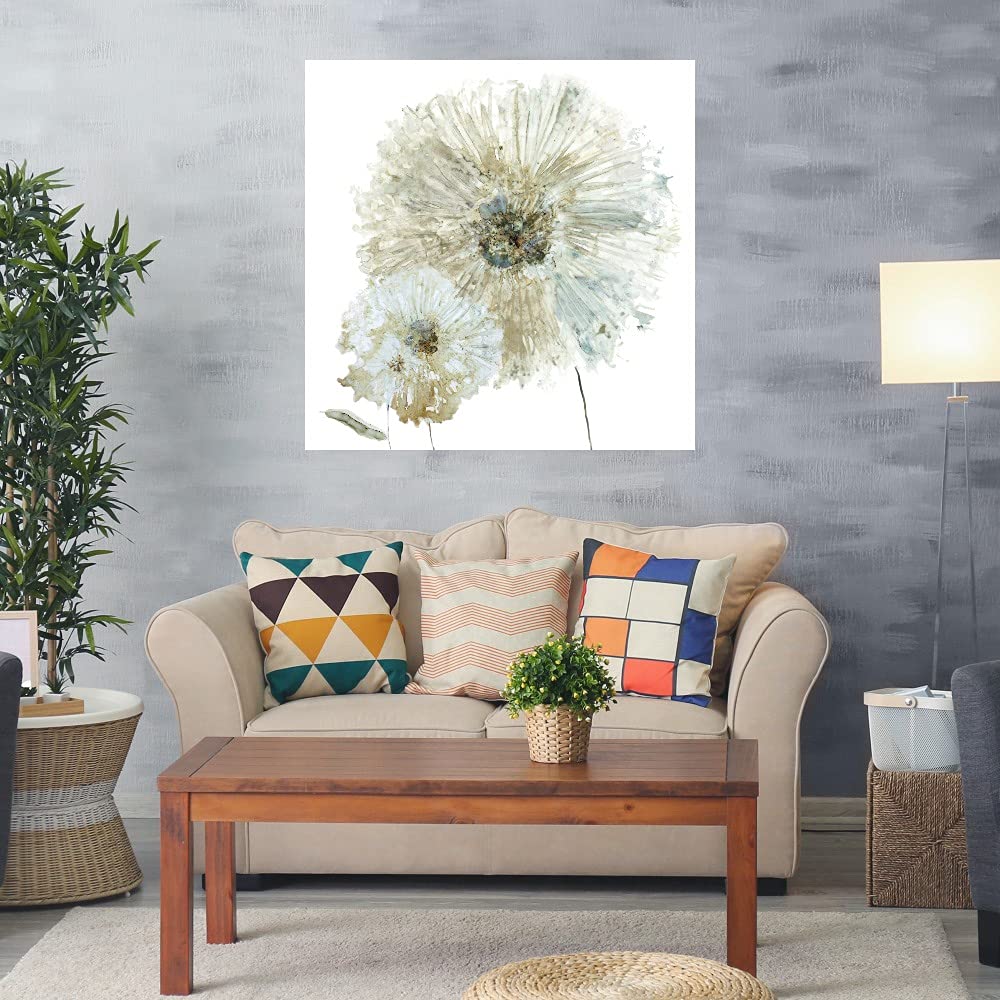 Botanical Wall Art Canvas Print - 22x22 Inch Ivory Spring Floral Decor for Bathroom & Bedroom | Nature Inspired Plant Pictures by Artist Carol Robinson | Perfect for Home, Office & Spa Decor