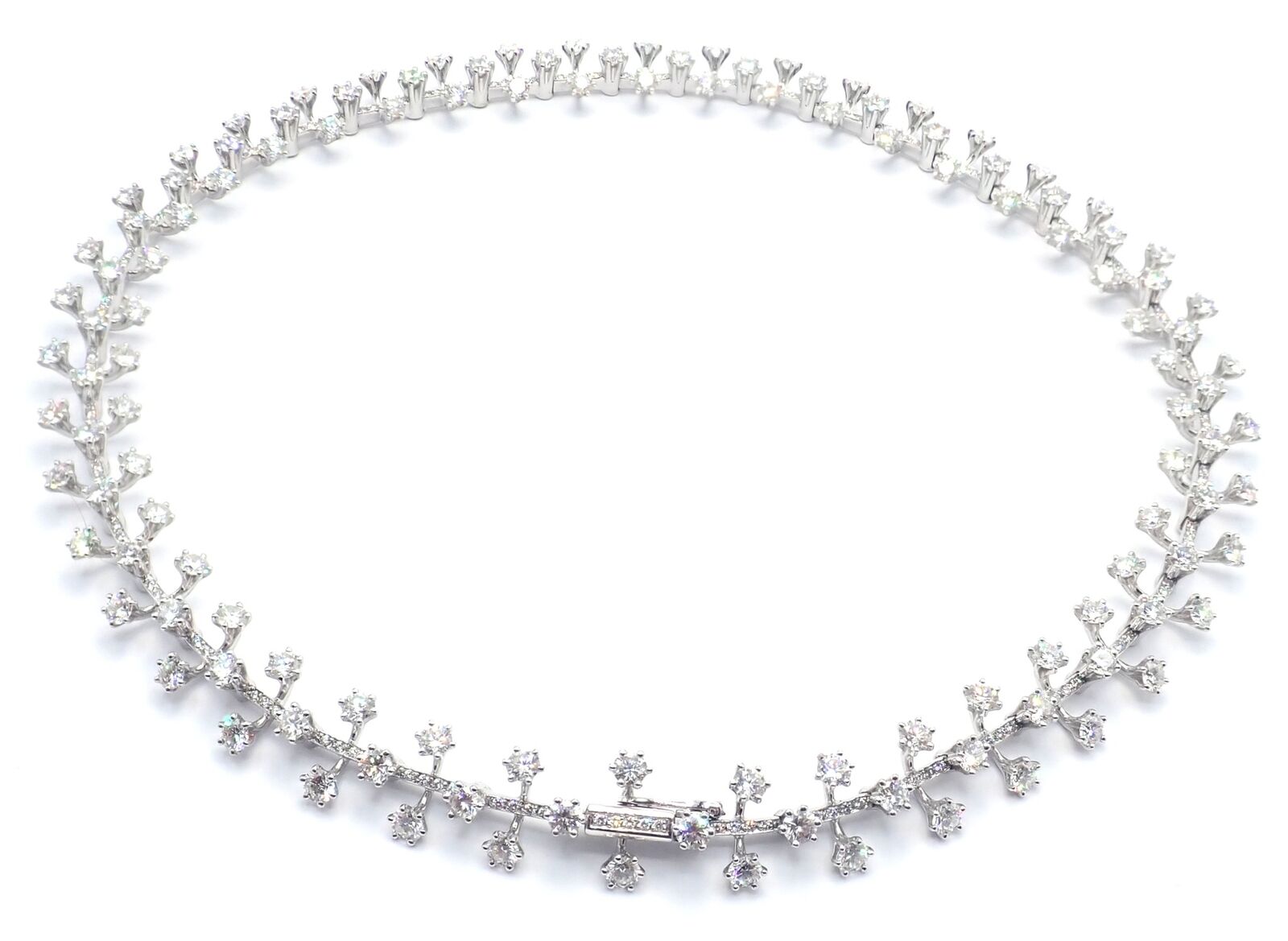 Authentic Tiffany & Co. Platinum Diamond Necklace & Earrings Set - Luxury Jewelry for Women, Perfect for Weddings, Anniversaries & Special Occasions