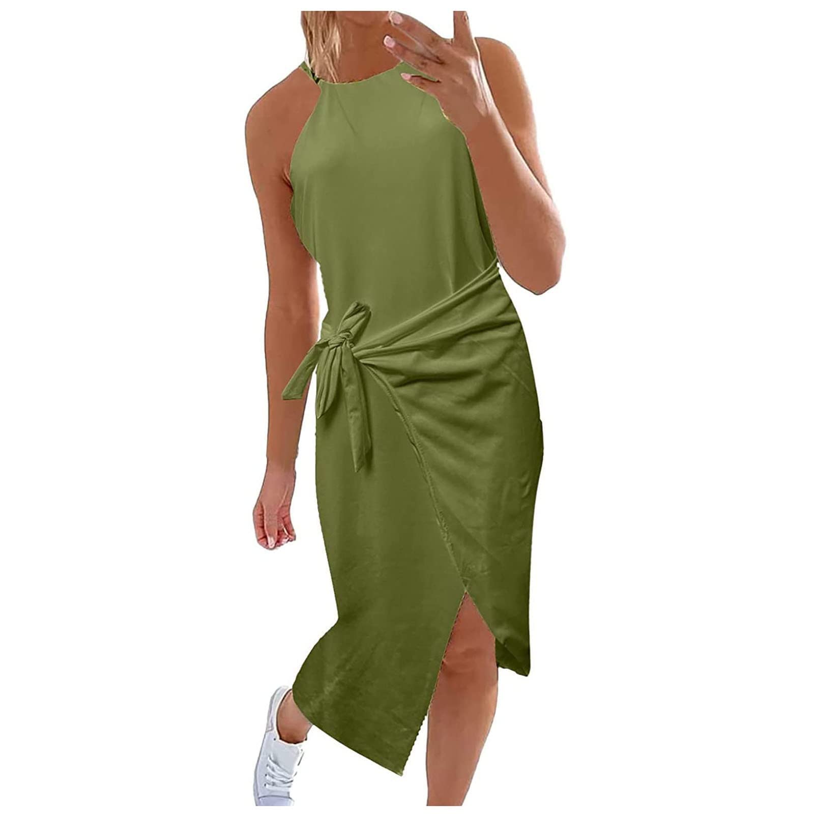 Women's Fashion Long Striped Off-Shoulder Wrap Dress with Slit - Soft Stretchy Midi Dress for Summer Beach, Party & Date Night