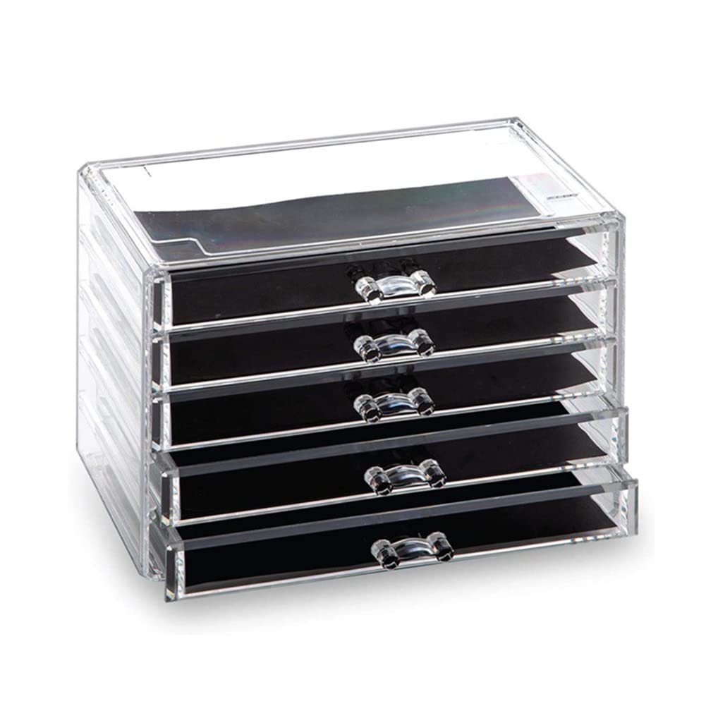 Clear Acrylic Jewelry Box with Velvet Lining - 15 Grid Jewelry Organizer Tray for Necklaces, Rings & Earrings | Jewelry Storage & Display Case for Dresser, Vanity & Travel