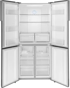 Open Box Haier QHE16HYPFS ENERGY STAR 16.8 Cu. Ft. Quad Door Refrigerator - Fingerprint Resistant Stainless Steel - Perfect for Kitchens, Restaurants & Small Businesses