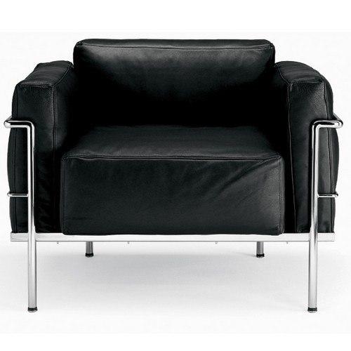 Le Corbusier LC3 Grand Confort Soft Lounge Chair - Modern Mid-Century Design Leather Sofa for Living Room, Office & Luxury Interior Decor