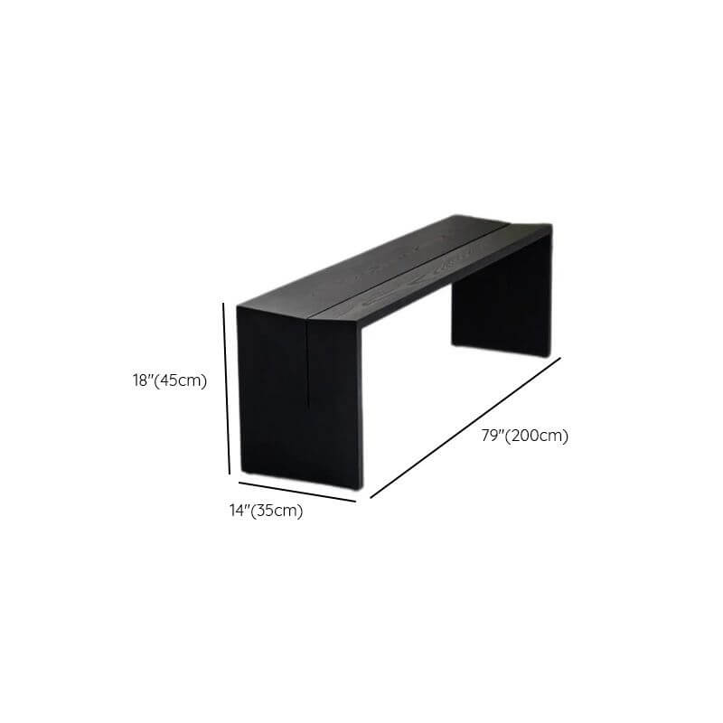 Midnight Black Solid Wood Accent Bench - Natural Wood Finish, Modern Casual Style for Living Room, Bedroom, or Entryway - Perfect for Home Decor and Extra Seating