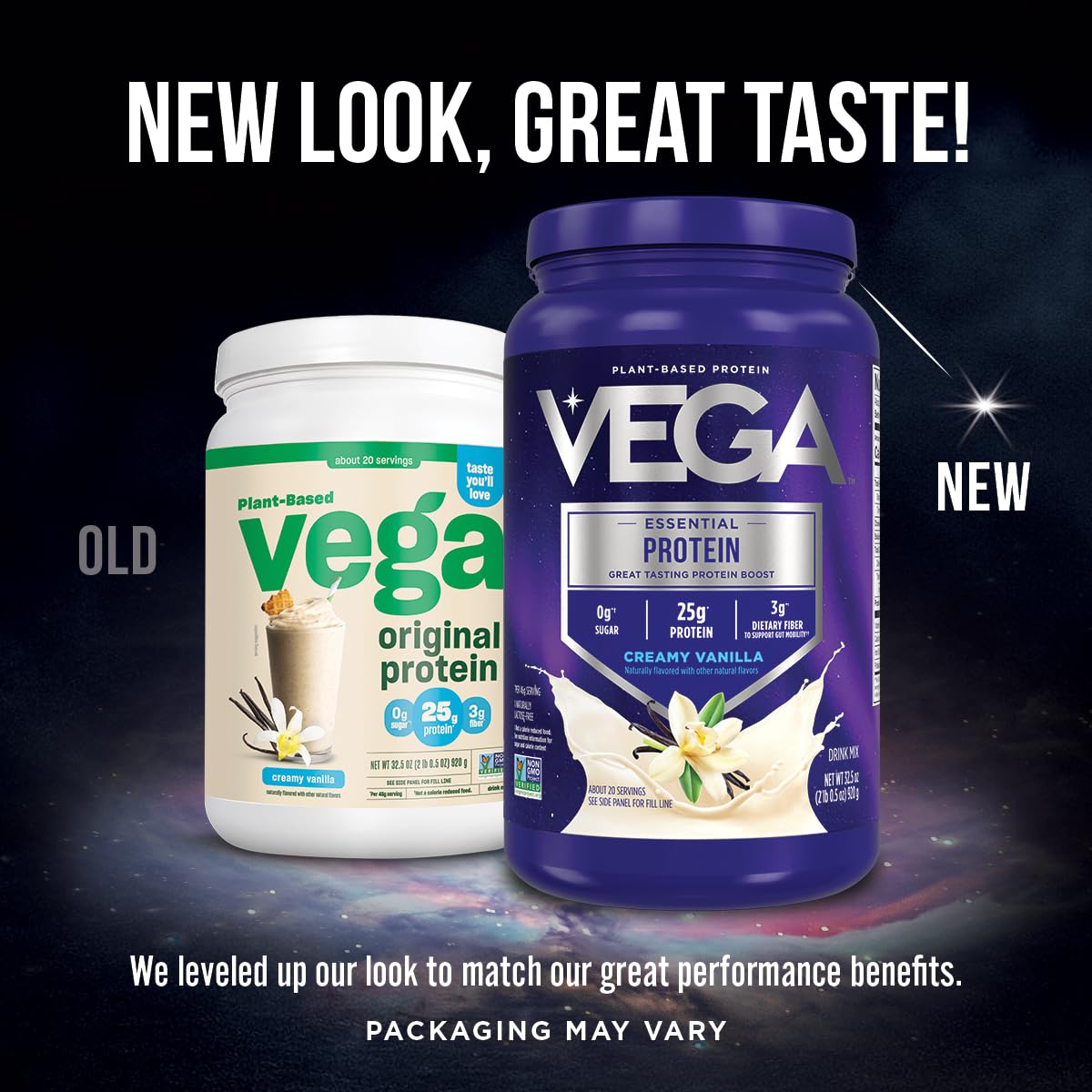 Vega Original Plant-Based Protein Powder - Creamy Vanilla Flavor, 32.5oz (Packaging May Vary) | Vegan Protein Drink Mix for Water, Milk & Smoothies | Perfect for Post-Workout Recovery & Healthy Breakfast Shakes