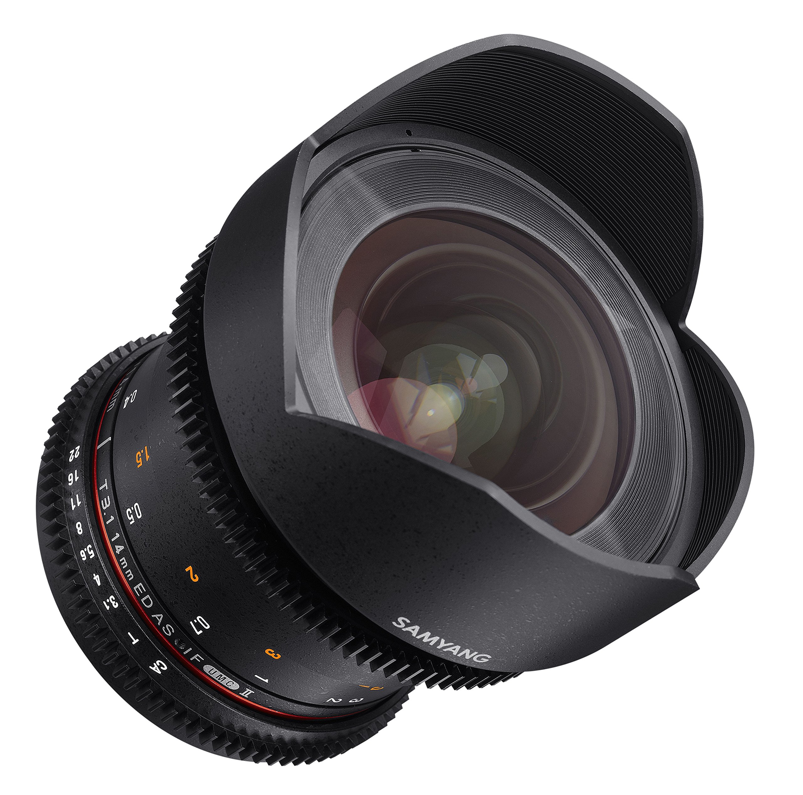 Samyang SYDS14M-N VDSLR II 14mm T3.1 Wide-Angle Cine Lens for Nikon FX DSLR Cameras - Perfect for Landscape, Architecture & Low-Light Cinematography