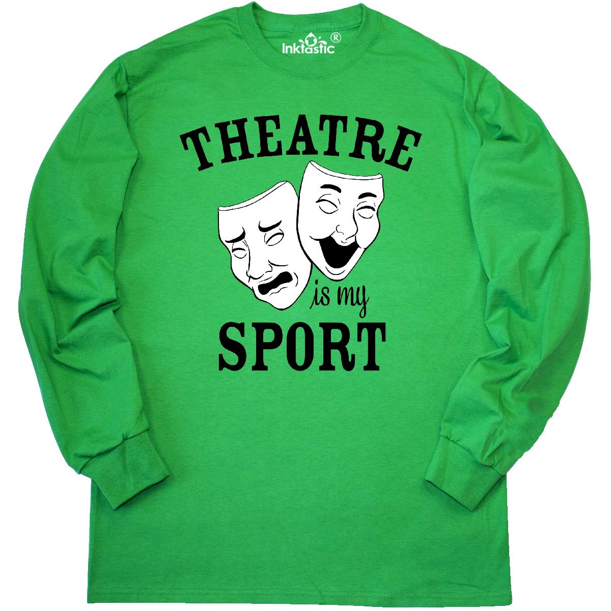 Inktastic Theatre is My Sport Stage Performance Black and White Long Sleeve T-Shirt for Actors, Musicians & Performers - Perfect for Rehearsals, Concerts and Theatrical Performances