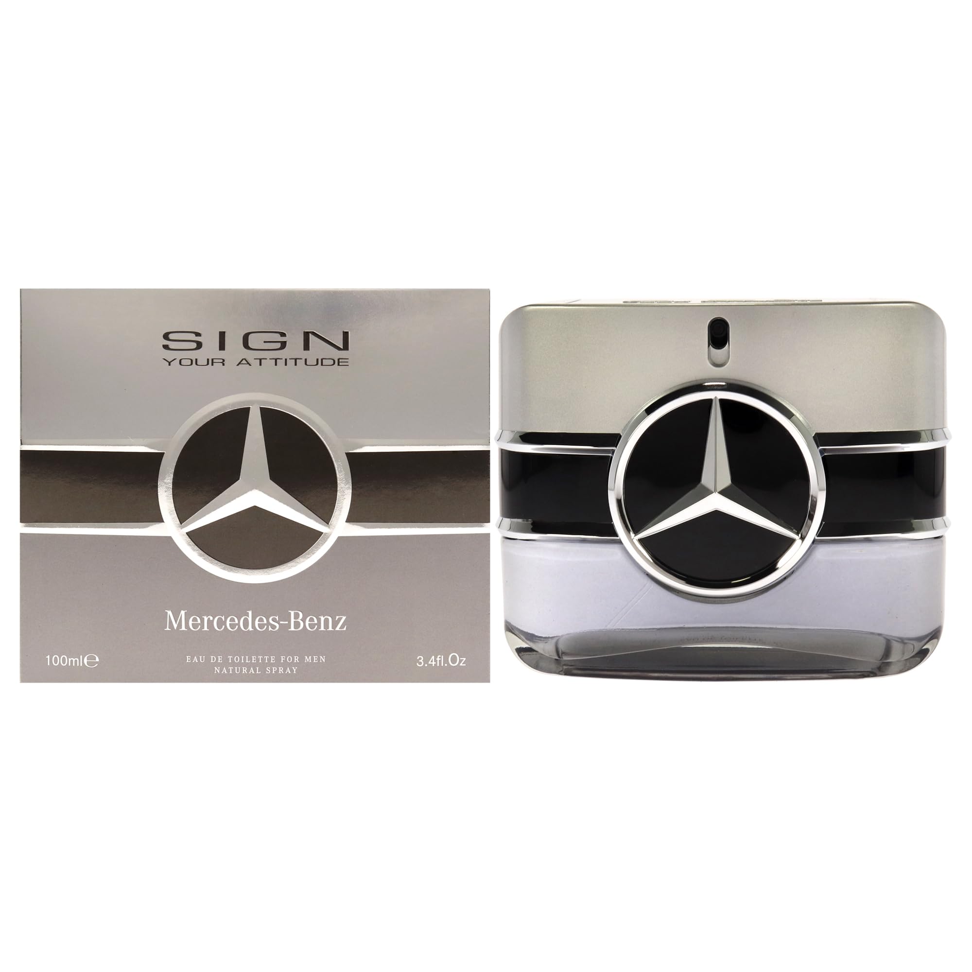 Mercedes-Benz Man Sign Your Attitude Eau de Toilette for Men - Long Lasting Amber Cologne Spray (3.4 oz) - Perfect for Daily Wear, Office & Special Occasions