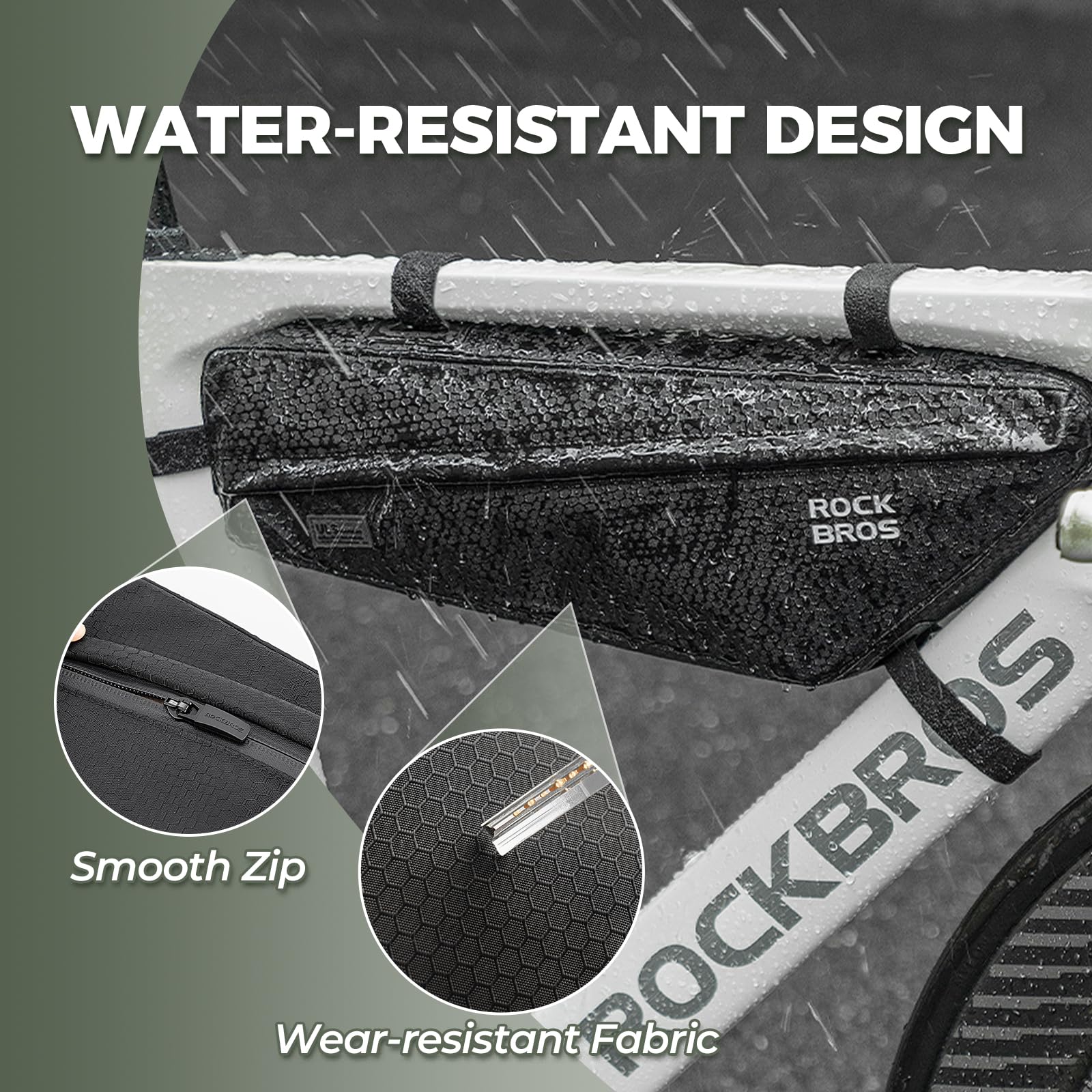 ROCKBROS 2.9L Waterproof Bike Frame Bag - Large Capacity Under Top Tube Bicycle Pouch for Mountain & Road Bikes | Perfect for Cycling Commutes, Long Distance Rides & Outdoor Adventures