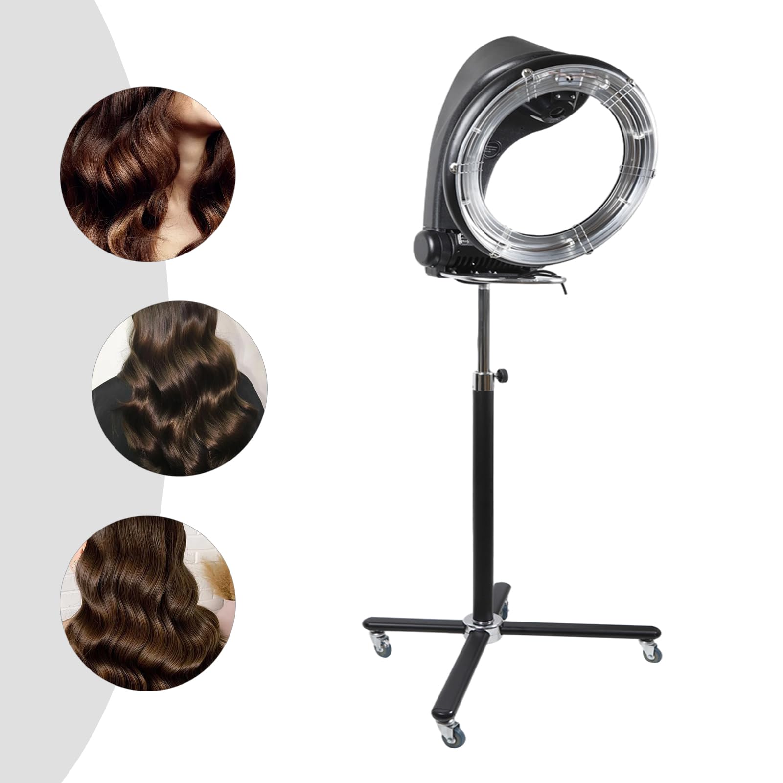3 in 1 Freestanding Hair Dryer with Adjustable Height & Temperature - 360° Rotating Hooded Hair Dryer for Hair Care, Perms & Treatment (1000 Watts) | Perfect for Salon, Home Use & Professional Styling