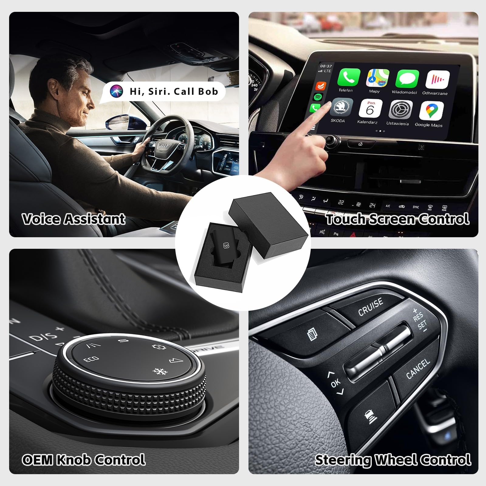 Wireless CarPlay Adapter for iPhone - Plug & Play Auto Connect, No Delay CarPlay Dongle for Cars 2016+ & iOS 10+ (Black) | Seamless iPhone Integration for Safer Driving & Hands-Free Navigation