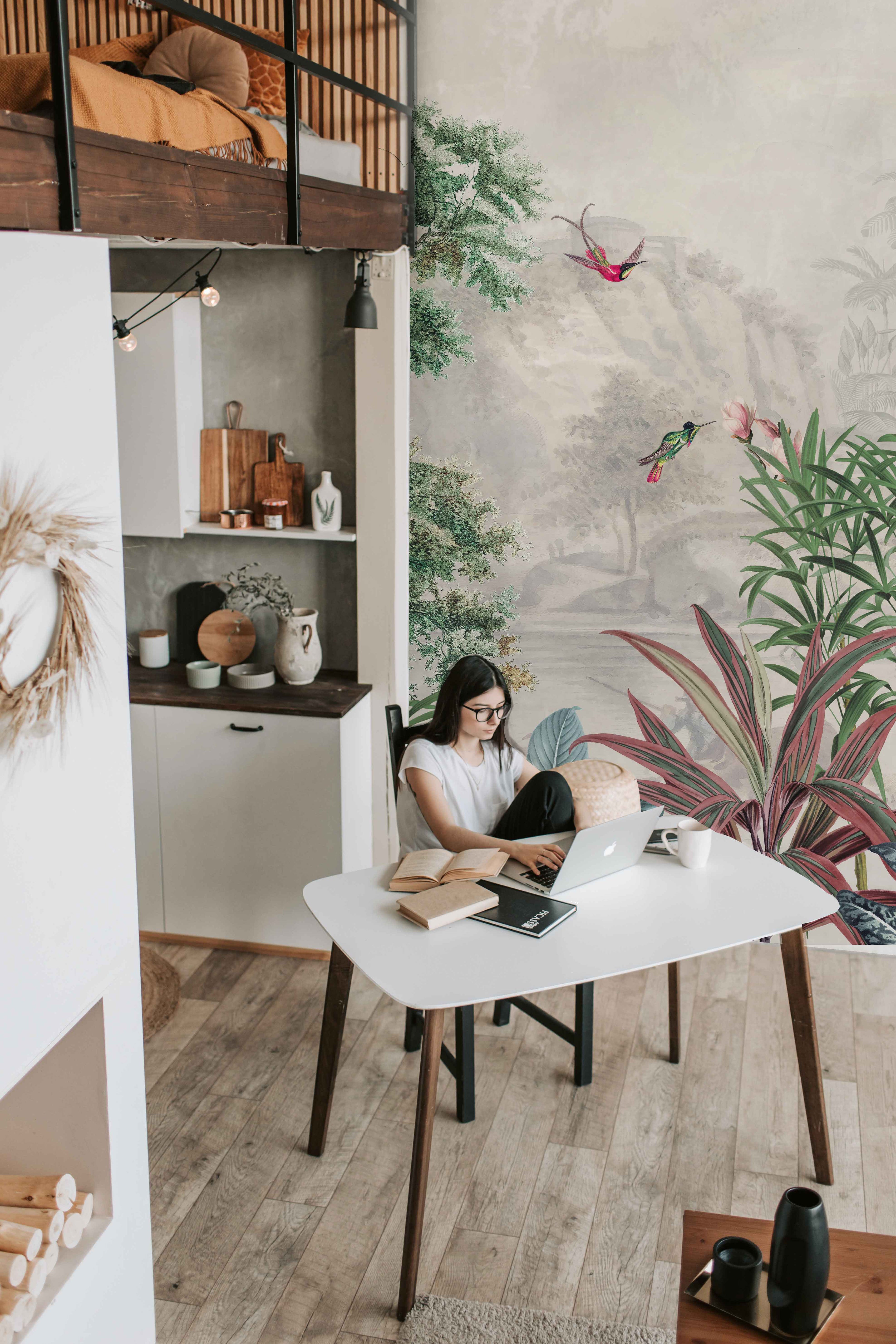 Tropical Wallpaper Scenic Landscape - Nature-Inspired Wall Decor for Living Room, Bedroom & Office