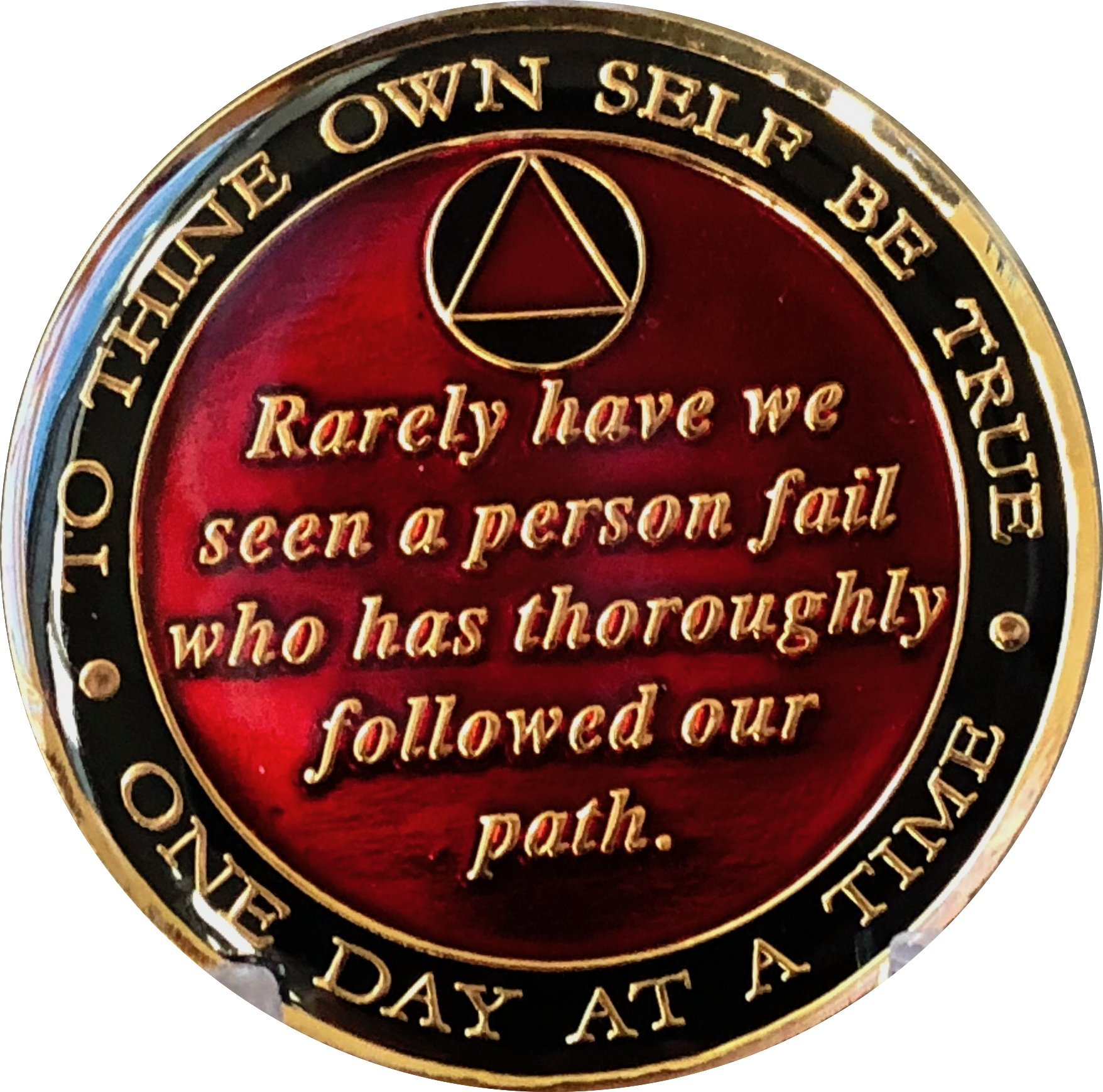 1 Year Founders Blue Tri-Plate AA Medallion Bill & Bob Chip - Celebrate Sobriety Milestones with this Meaningful AA Recovery Token for Meetings & Gifts
