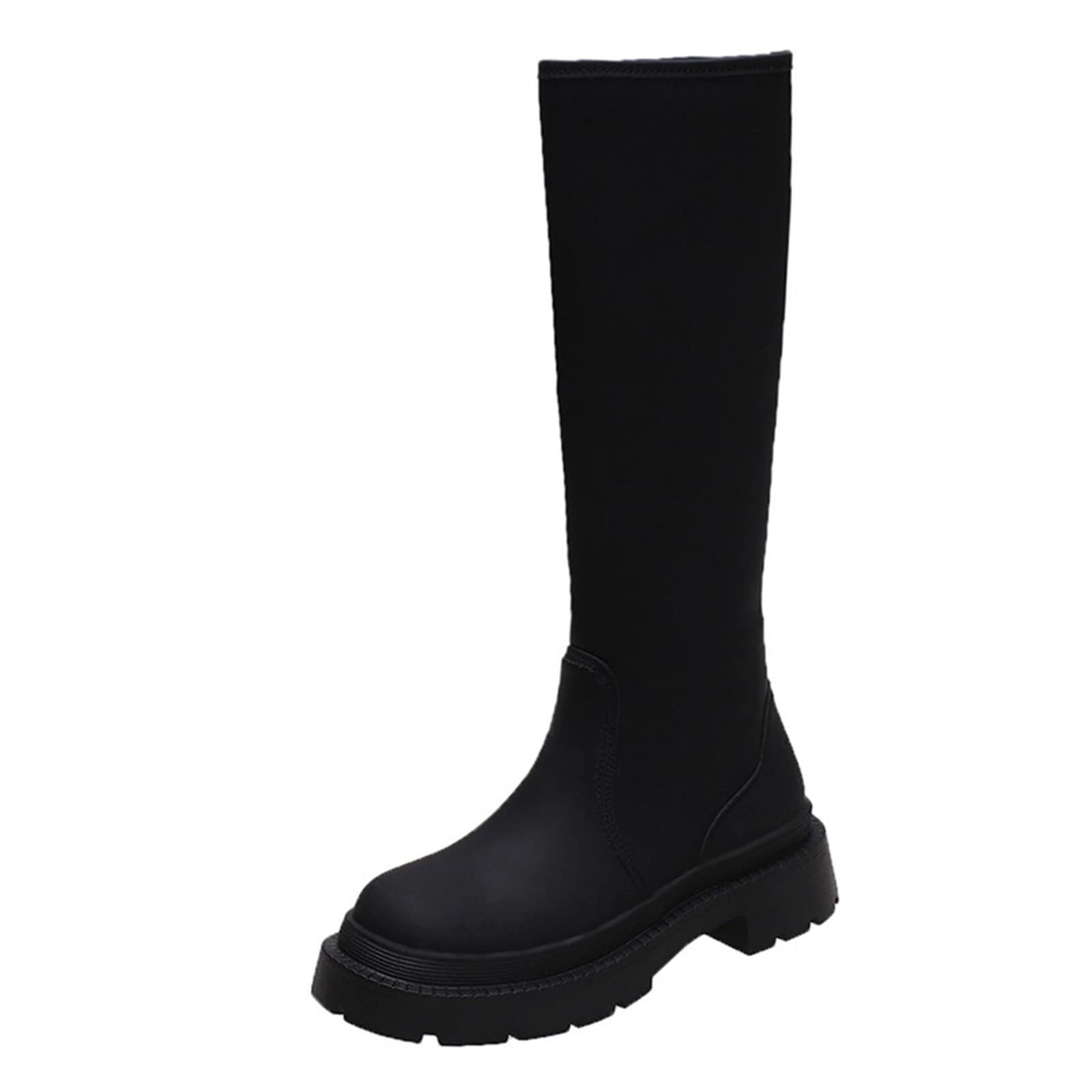 Women's Chunky Winter Boots - Warm Thermal Faux Fur Lined Leather High Top Platform Shoes for Cold Weather | Stylish & Comfortable for Snow, Outdoor & Casual Wear