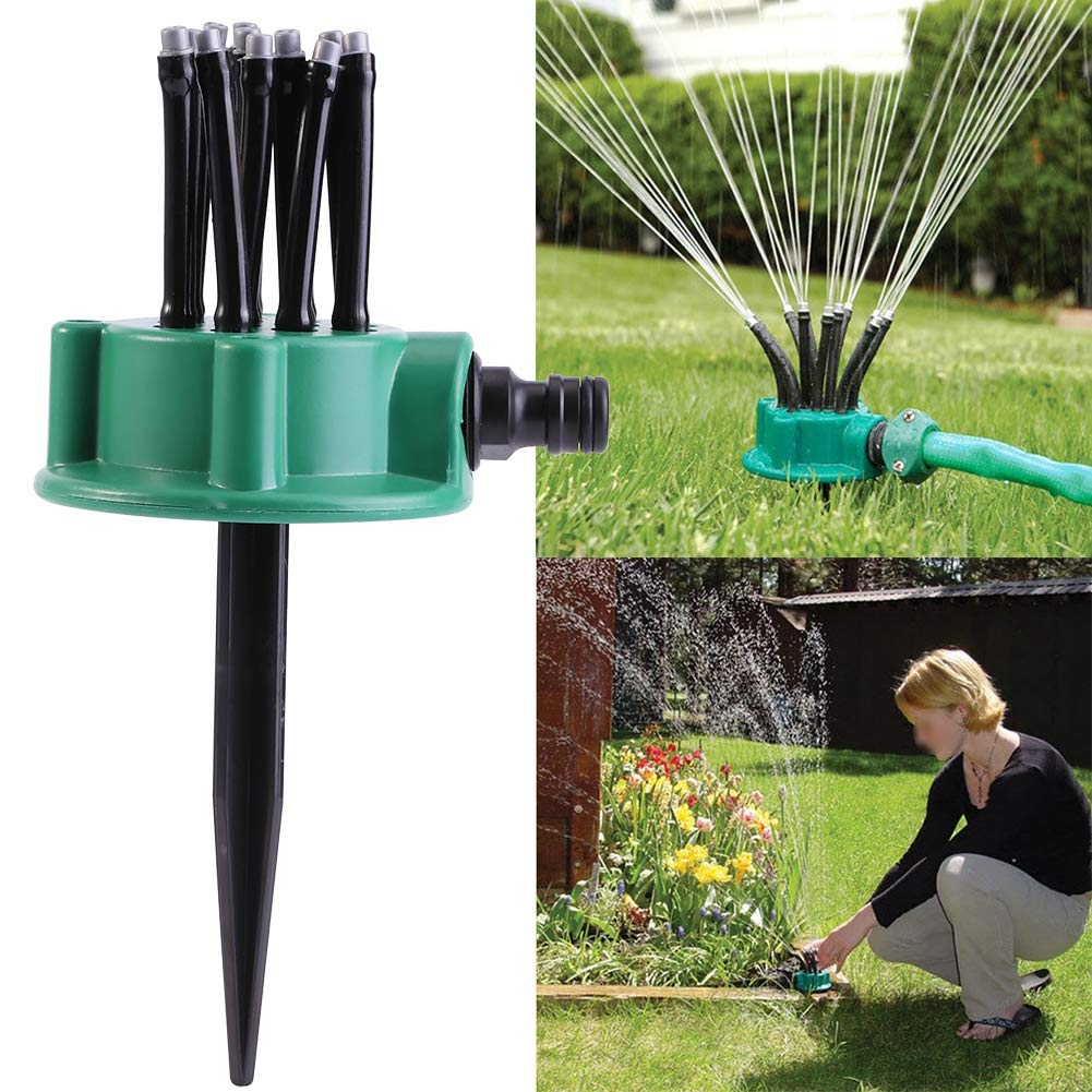 TOPINCN 360° Adjustable Hose Sprinkler - 12 Nozzle Lawn & Garden Irrigation System for Outdoor Yard Watering | Perfect for Grass, Plants, Flower Beds & Large Areas