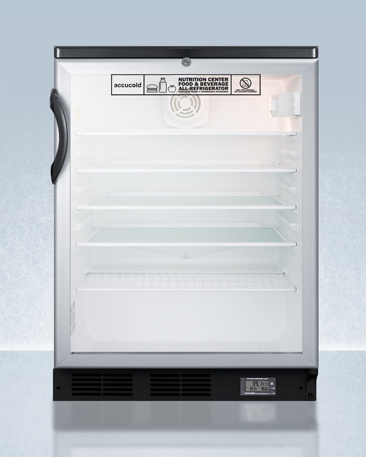 Accucold 24-Inch Wide Nutrition Center Glass Door All Refrigerator SCR600BGLNZ - Perfect for Laboratories, Medical Facilities & Food Storage
