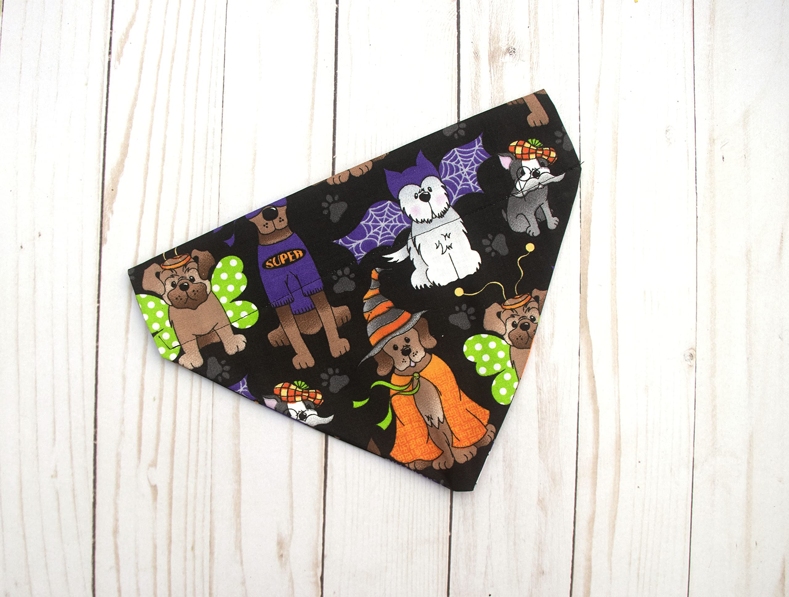 Halloween Dog Bandana - Slip-On Over Collar Pet Scarf for Dogs & Cats | Washable Dog Bibs & Neckerchief | Perfect for Halloween Costumes, Parties & Daily Wear