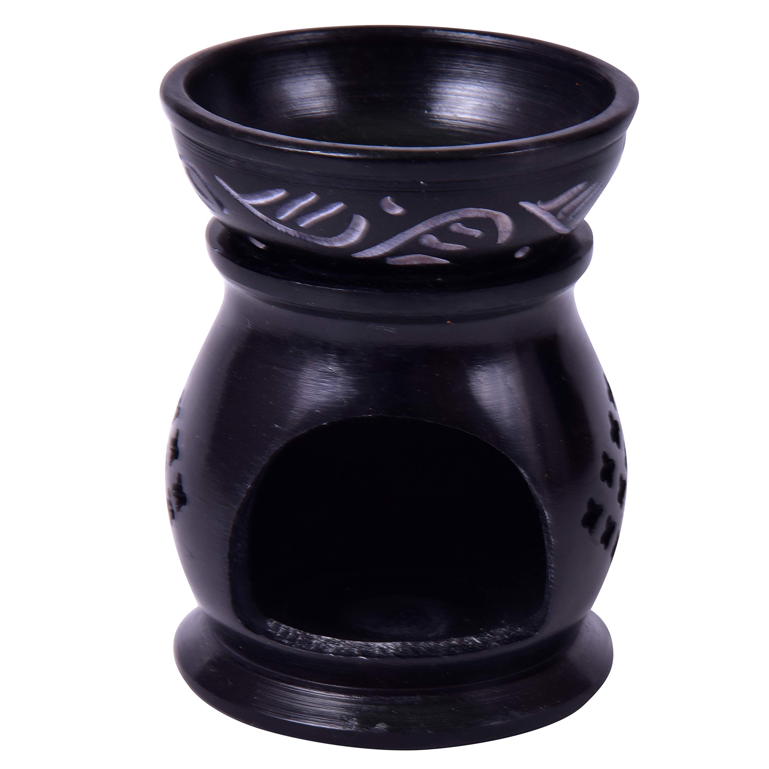 Handmade Carved Tealight Candle Holder - Decorative Resin Incense Burner with Soapstone Design - Perfect for Meditation, Yoga, and Home Décor