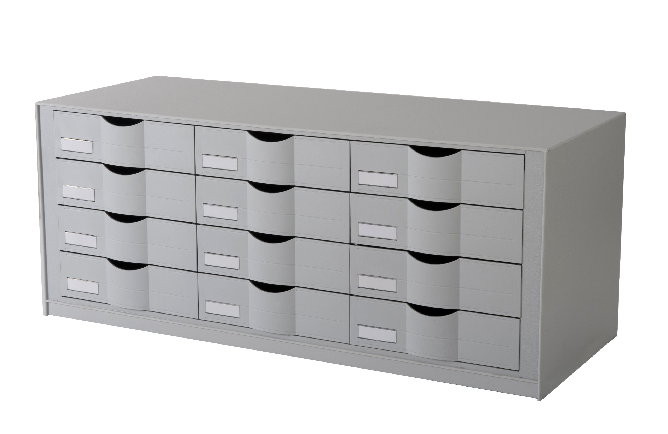 Stackable Drawer Organizer for Office & Home - Grey Storage Bins with Removable Dividers | Perfect for Desk Supplies, Craft Tools, and Makeup Organization
