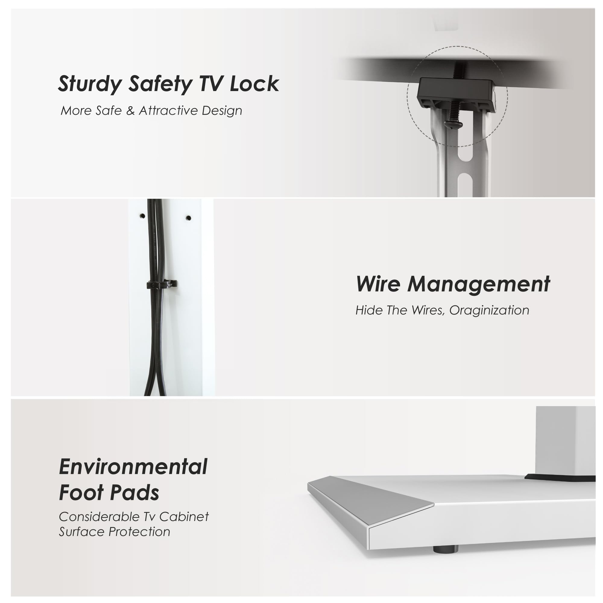 FITUEYES Universal TV Floor Stand for 50-85 Inch Plasma/LCD/LED TVs - Heavy Duty Iron Base, Swivel Bracket & Height Adjustable - Supports Up to 50kg & VESA 800x400mm - Perfect for Living Room, Bedroom & Home Theater Setup
