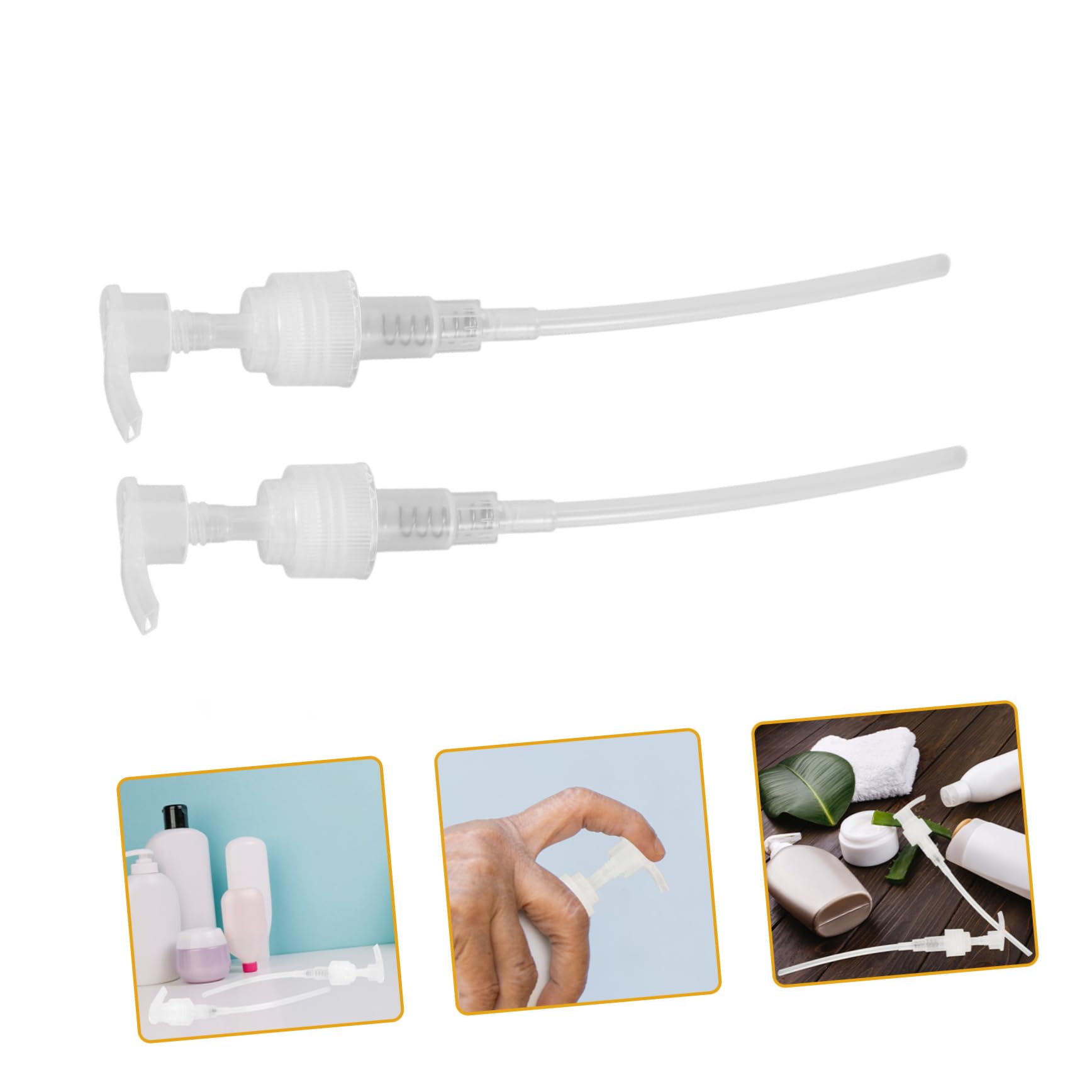 Cabilock 2-Pack Lotion Dispenser Pump Replacement - Soap Dispenser Pump for Bathroom, Kitchen & Salon - Universal Fit for Most Bottles