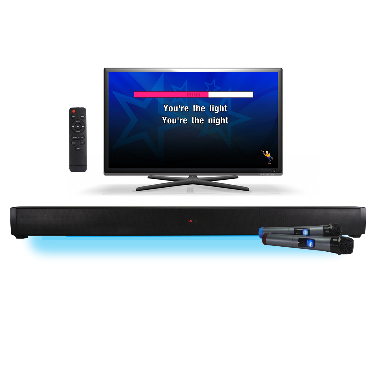 Starbar Karaoke Soundbar with Bluetooth, Microphone & LED Lights - Portable Home Karaoke System for Parties, Singing & Entertainment - Perfect for Living Room, Game Room & Family Gatherings
