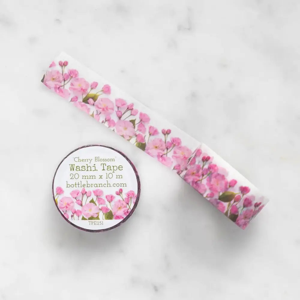Cherry Blossom Washi Tape - Decorative Japanese Paper Tape for Scrapbooking, Journaling, DIY Crafts, Gift Wrapping & Home Decor