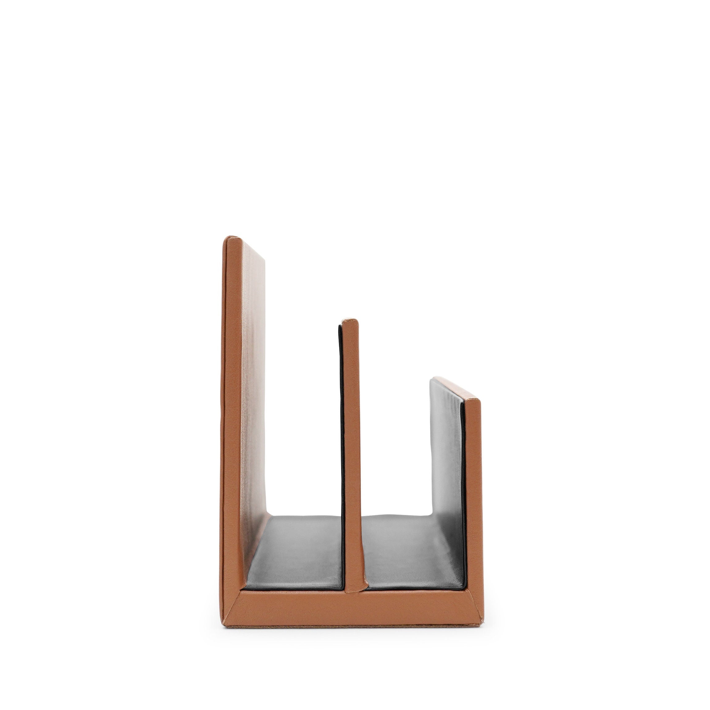 Vintage Leather Letter Holder - Cognac Brown Desk Organizer for Home & Office | Perfect for Mail, Bills, and Documents