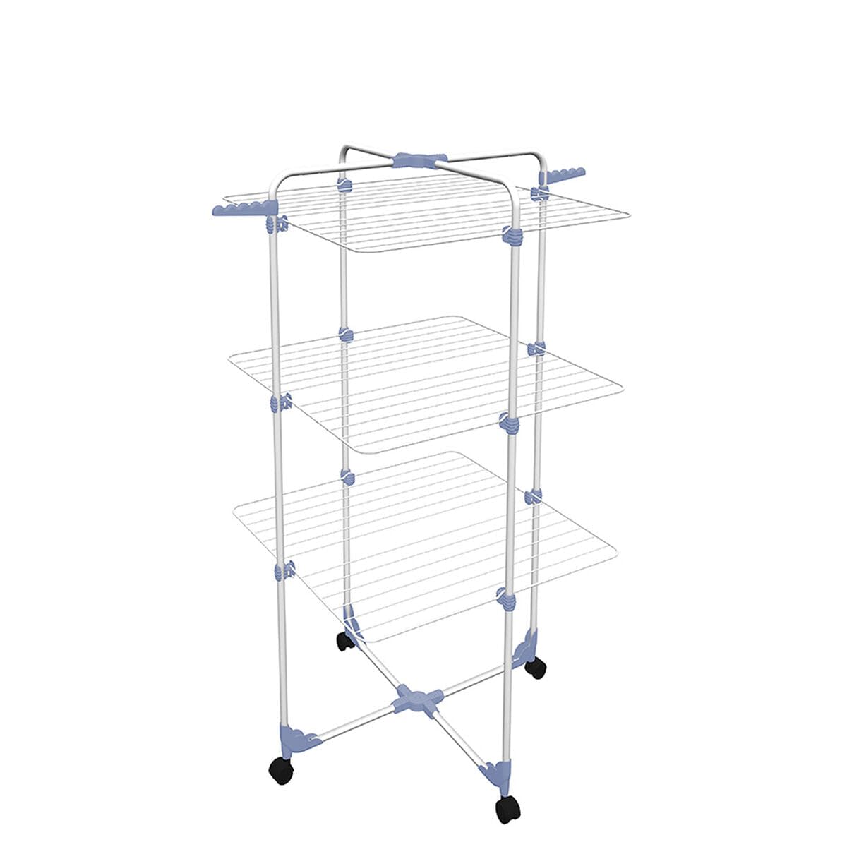 Gimi Modular 3-Tier Clothes Drying Rack - Space Saving Foldable Laundry Organizer for Small Spaces (White & Orange) - Perfect for Apartments, Dorms, and RVs