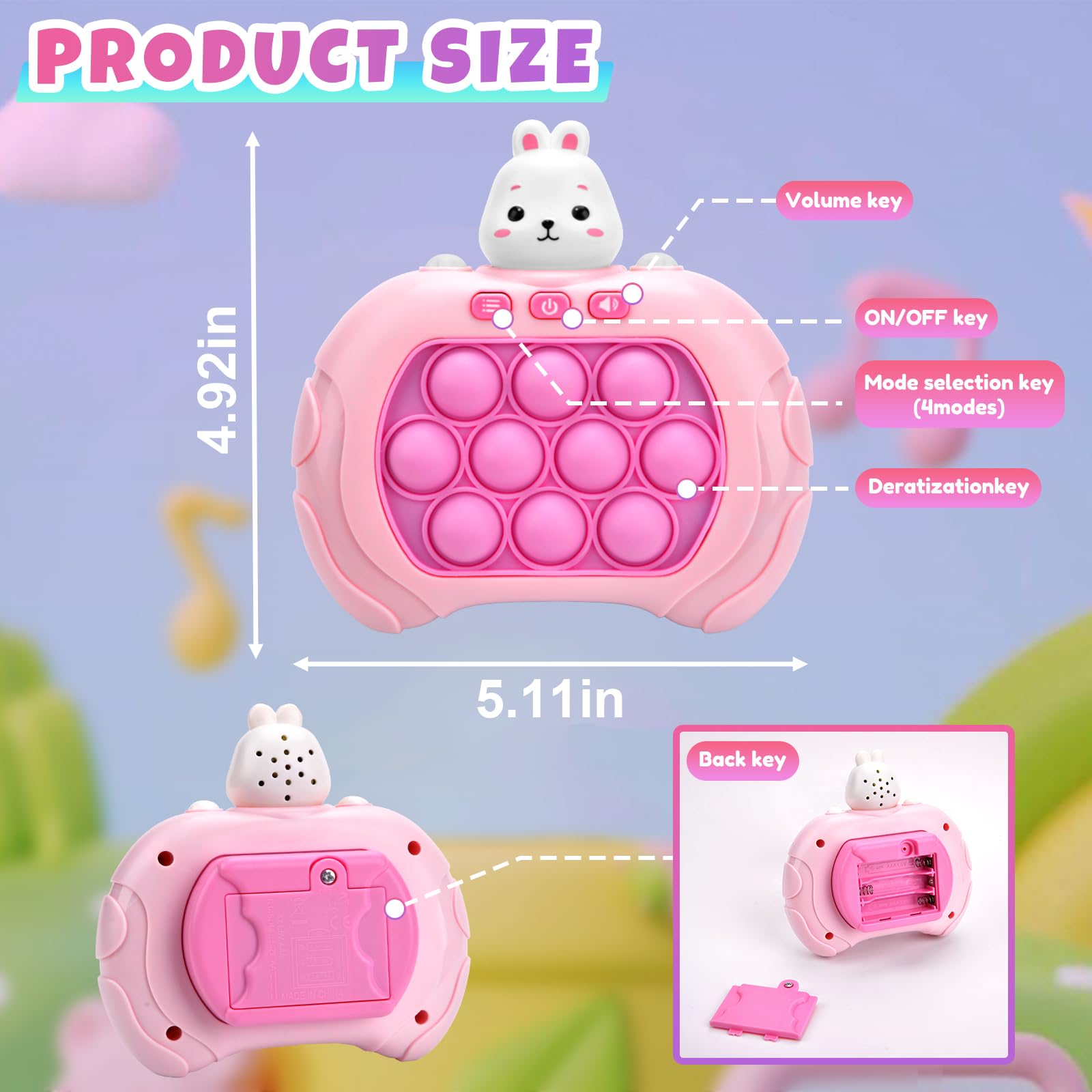 Electronic Pop It, Quick Push Pop Game Fidget Toy for Kids & Adults - Stress Relief Bubble Popper Sensory Toy - Perfect Gift for Children, Girls & Boys - Great for Anxiety Relief, Focus & Classroom Activities